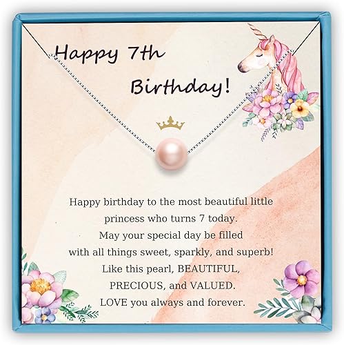 Miniatura 55 de Sereney Regalos de cumpleaños para niñas y mujeres, collar de perlas de plata esterlina como regalo de cumpleaños de 7, 9, 10, 11, 13, 15, 16, 18