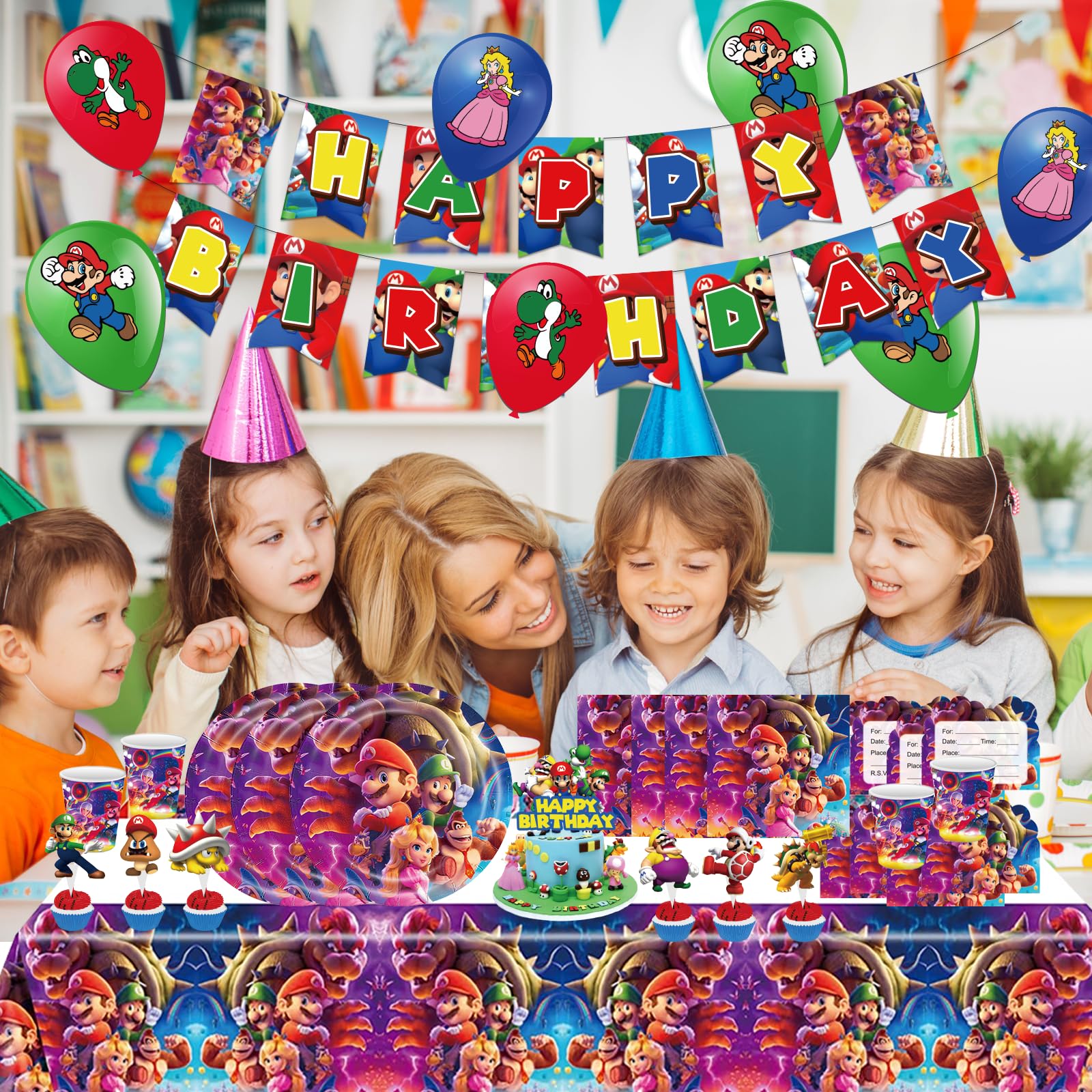 Set De Vaisselle Jetable D'anniversaire Thème Kuromi - Assiettes, Gobelets, Serviettes, Nappe Pour Fête D'enfants