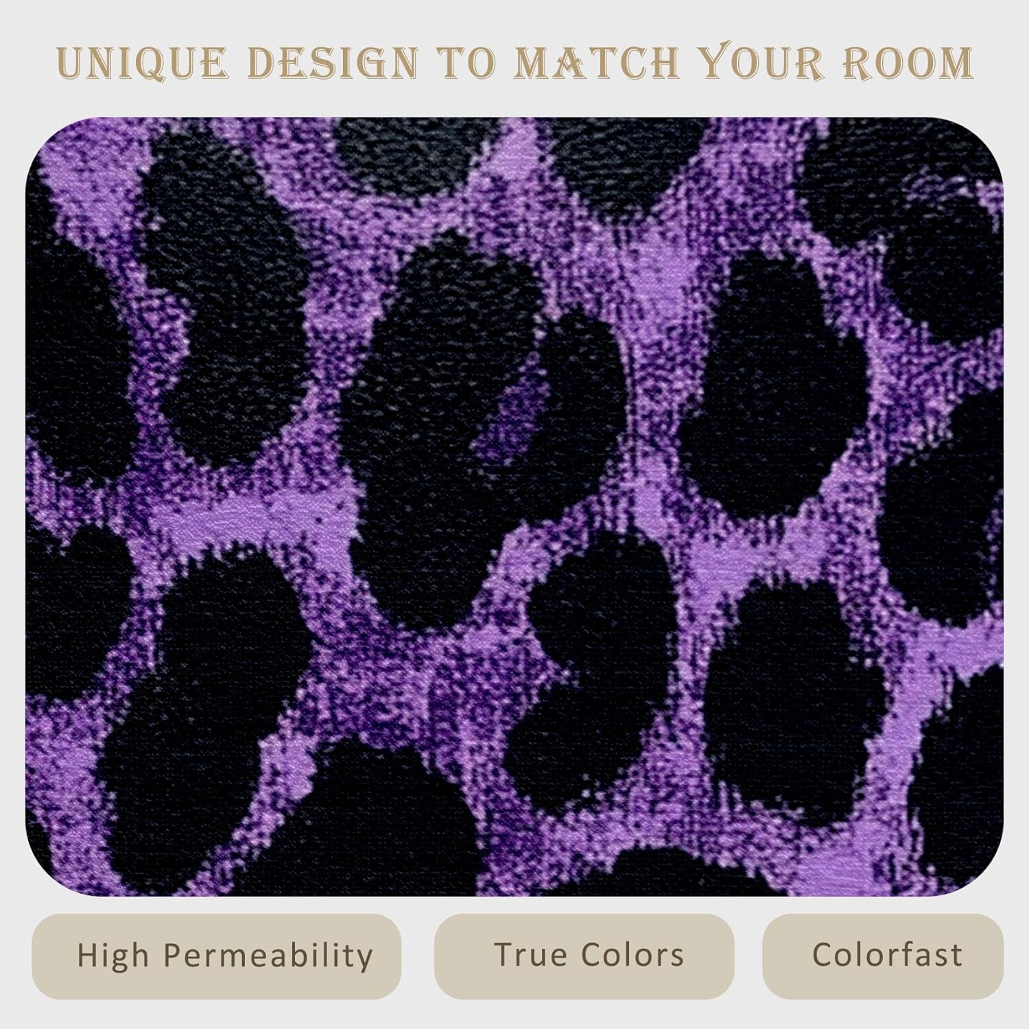 Leopard Print Rug Runner - Purple Leopard Print Throw Rug 2x3, Cheetah Home Decor & Gifts, Animal Skin Area Rug & Rome Decor, Washable Non Slip Anti Skid Indoor Floor Mat