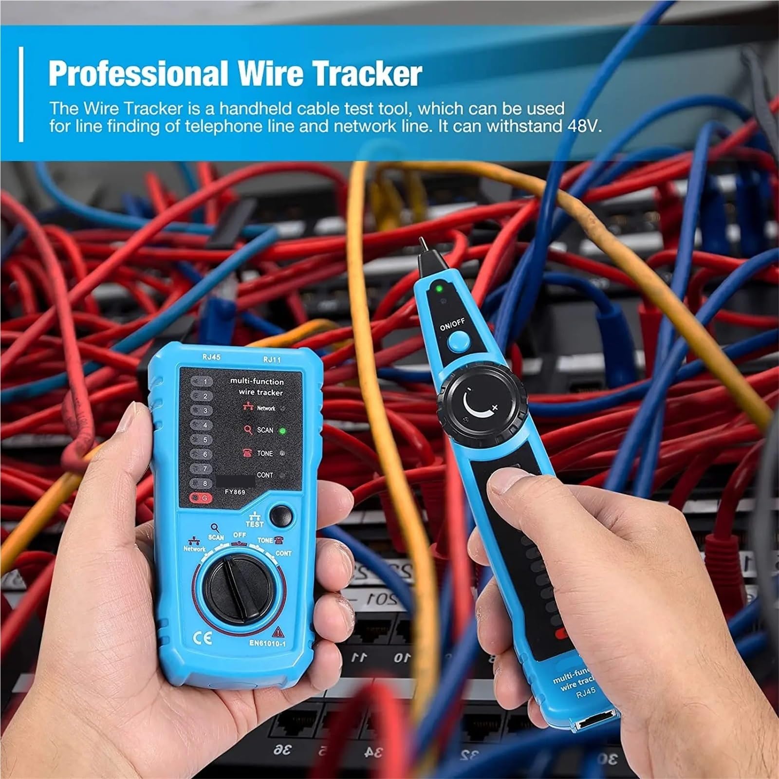 RJ11 RJ45 Cat5 Cat6 Tracciatore di cavi telefonici Toner tracciamento Ethernet LAN Tester rete Trova linea Prove di trasmissione