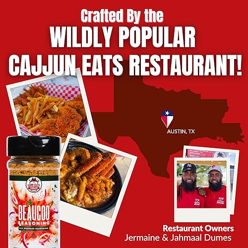 Miniatura 7 de Cajjun Eats Beaucoo - Condimento cajún multiusos con un toque de Texas, bajo en sodio con gran sabor, sin MSG, condimentos y especias para cocinar