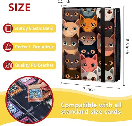 Miniatura 2 de Carpeta de tarjetas de 4 bolsillos con capacidad para 160 tarjetas, carpeta de álbum de coleccionista de libros de tarjetas para Yugioh, MTG, TCG,