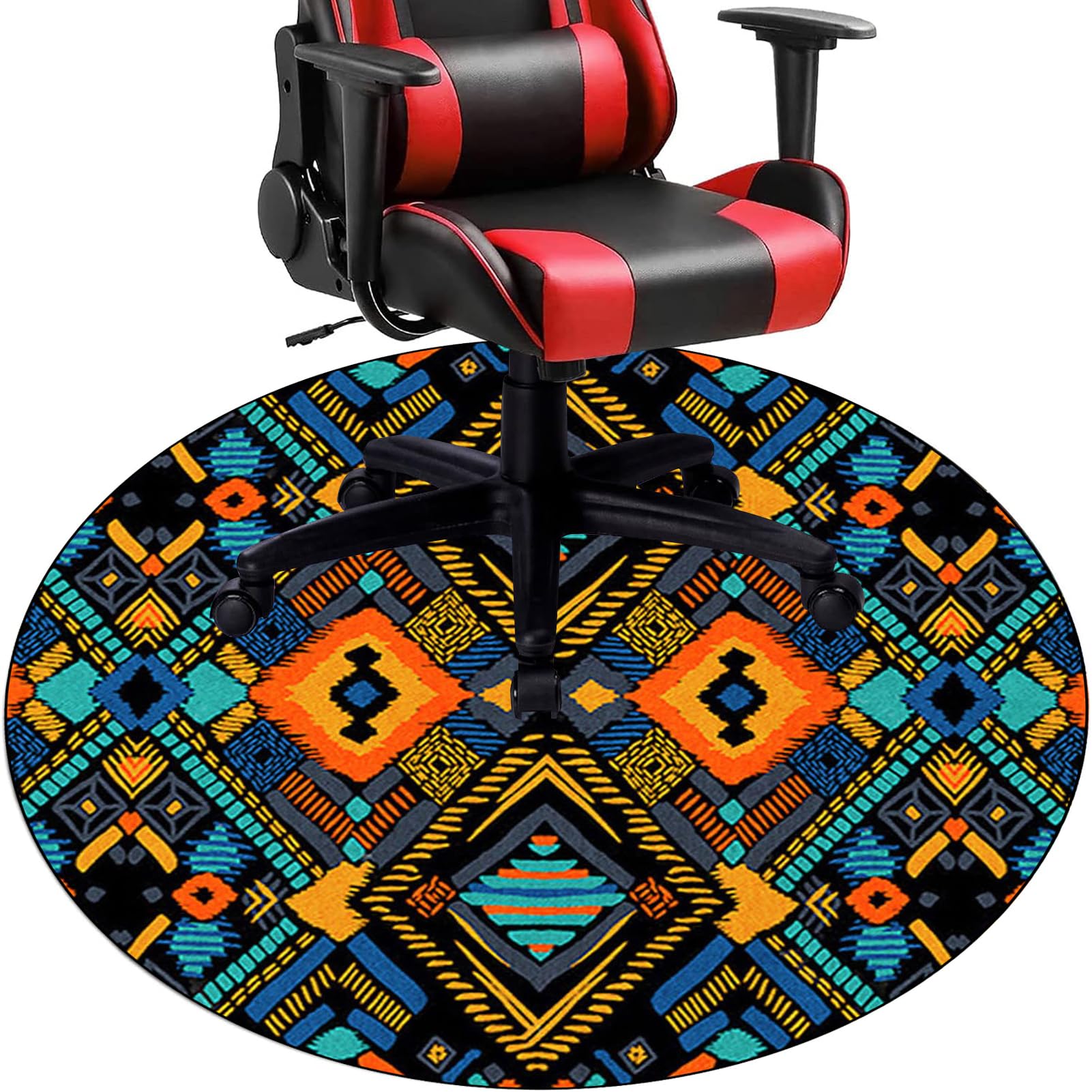 Computer Gaming Chair Mat Easy Glide, Office Chair Mat for Carpeted Floors, Home Office Desk Chair Mat for Floor Protection, Round Floor Protector Mat Anti-Slip, Hard Floor Protector Mat 180 cm