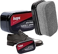 Kaps Shoe Polish Sponge: Instant Shine for Leather Shoes, Boots & Bags - Black, Brown, Neutral