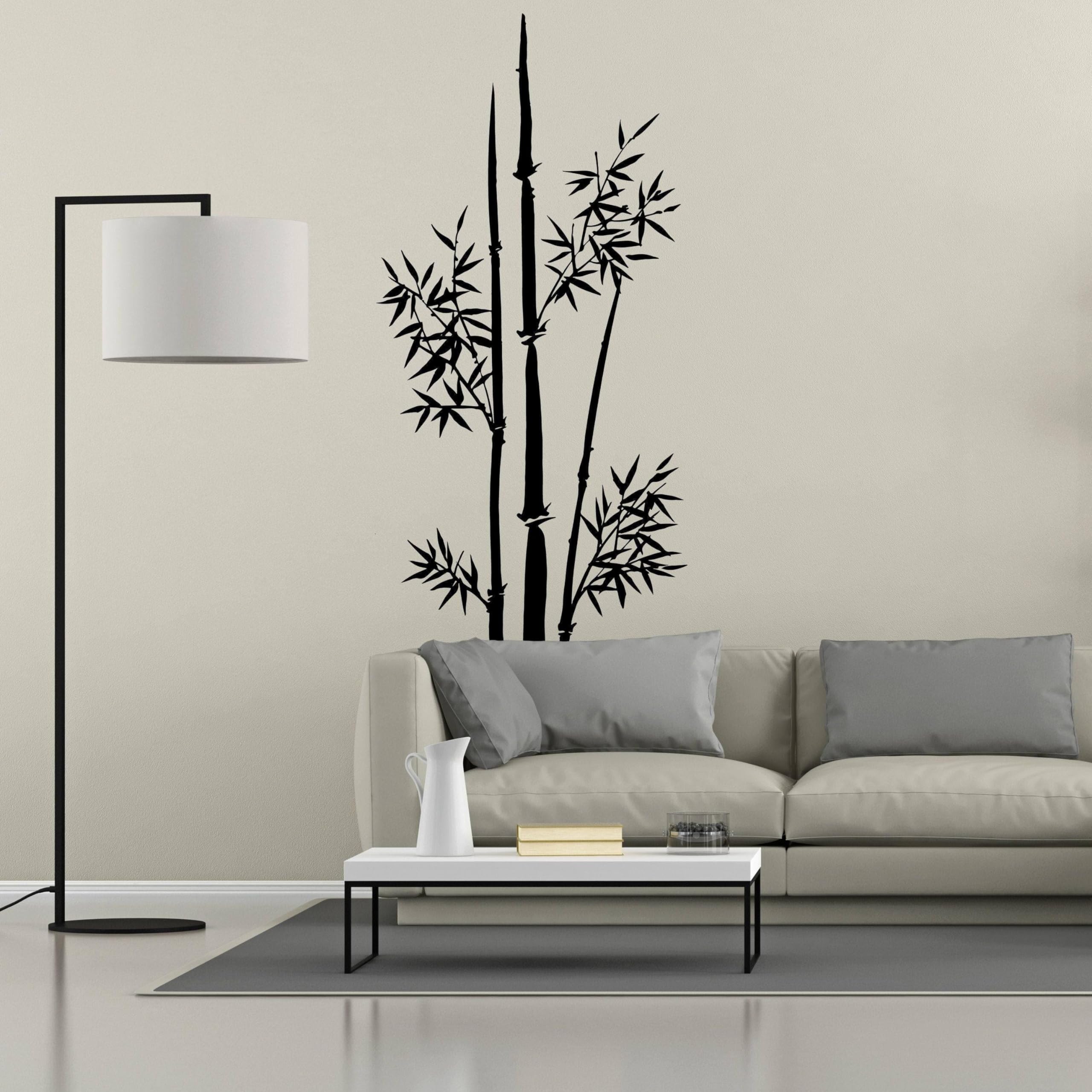Arte de pared de bambú, vinilo Nature's Serenity, calcomanía decorativa de pared 72 x 134
