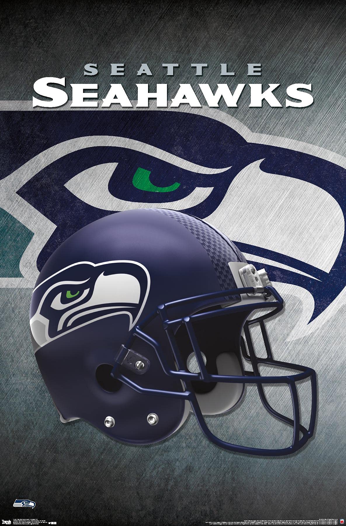 Trends International NFL Seattle Seahawks - Helmet 16 Wall Poster, 22.375" x 34", Unframed Version