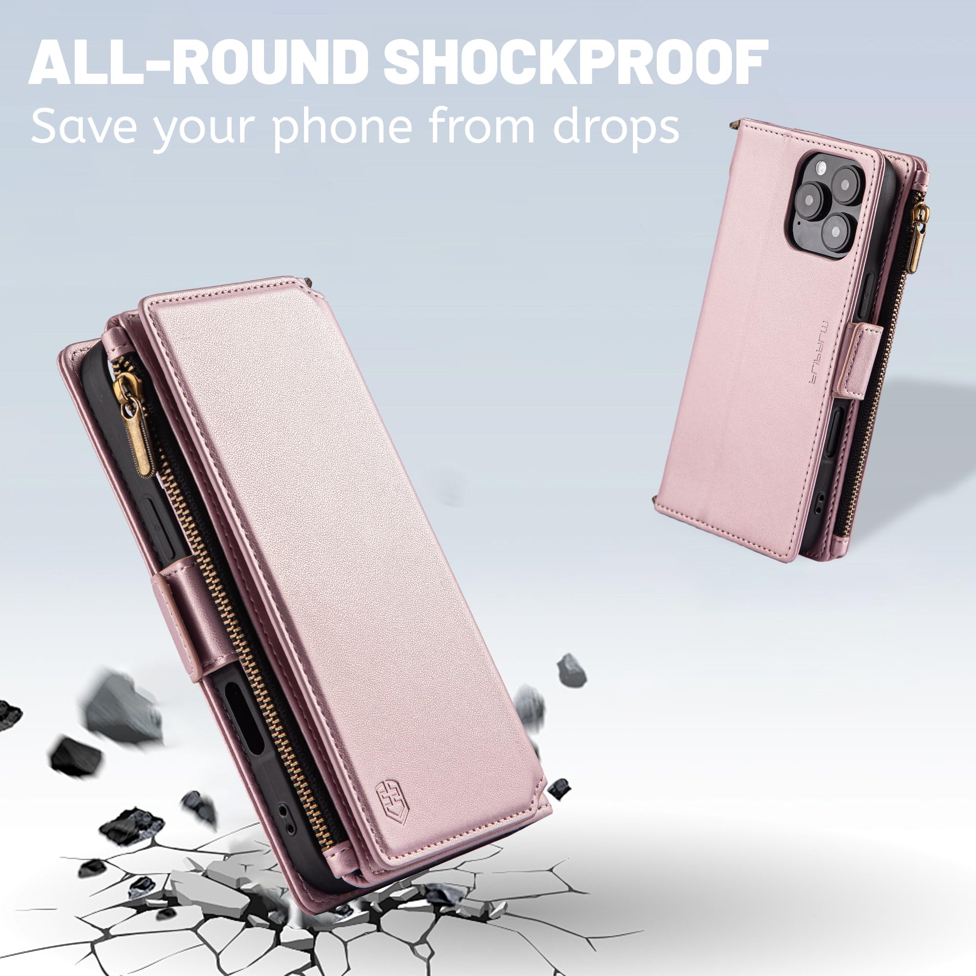 TopPerfekt Leder Flip Case Für IPhone 16 Pro Max – Mit Kartenfächern, Kickstand, Magnetischem Verschluss