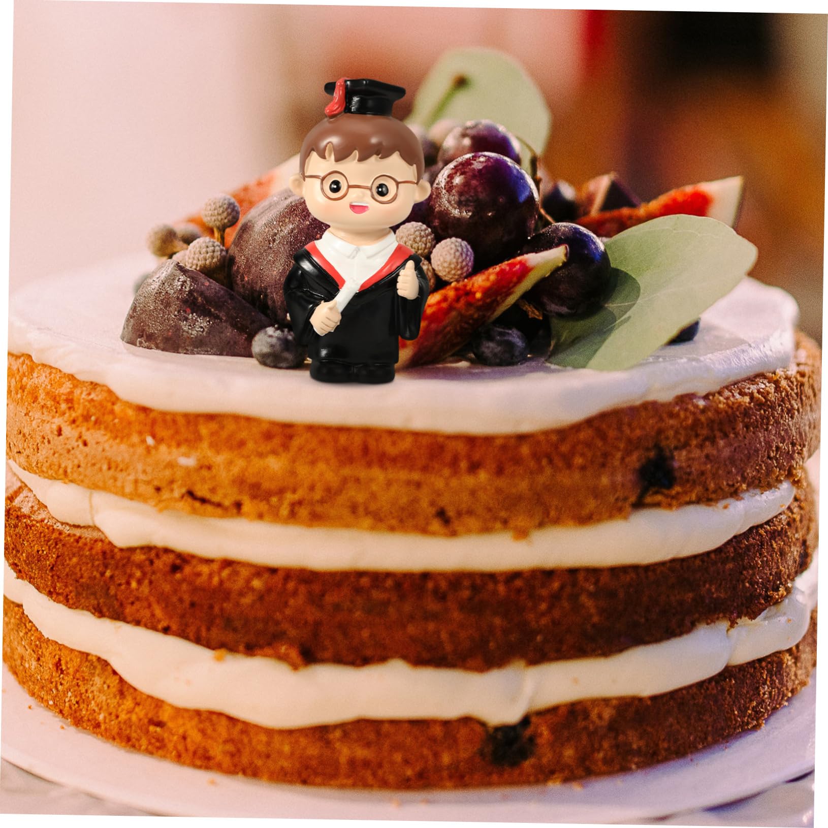 Ciieeo 4stücke Graduation Cake Decoration Resin Figurine Topper Für Abschlussfeiern Essbare Tortendeko Mit Lustigem Design Für Muffins Und Desserts Sicherer Lebensmittelkontakt
