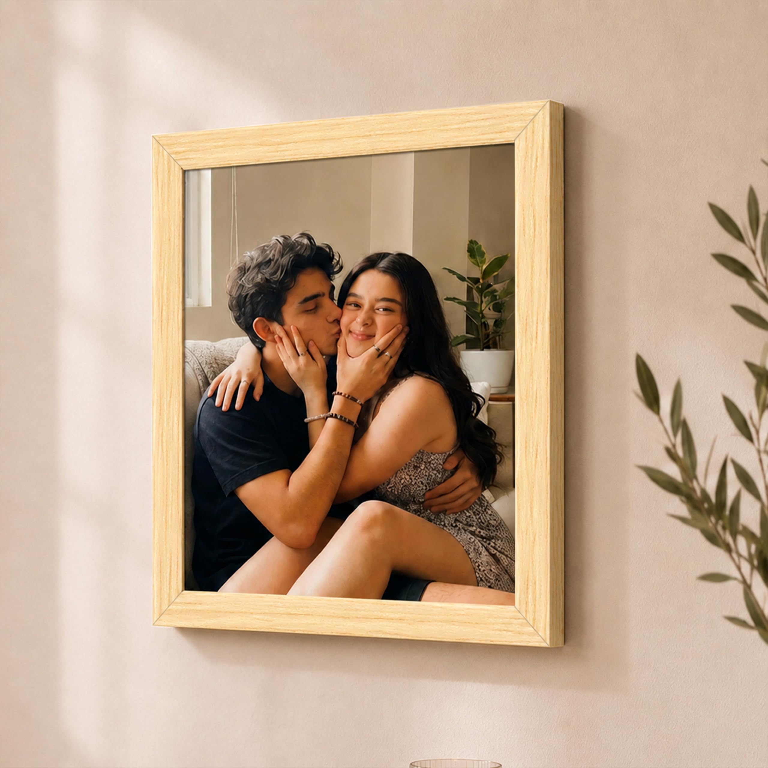 Art Street Synthetic Wall Photo Frame, Bedroom, Office, Living Room (10 inches x 12 inches, Matted to 8 inches x 10 inch, Beige)