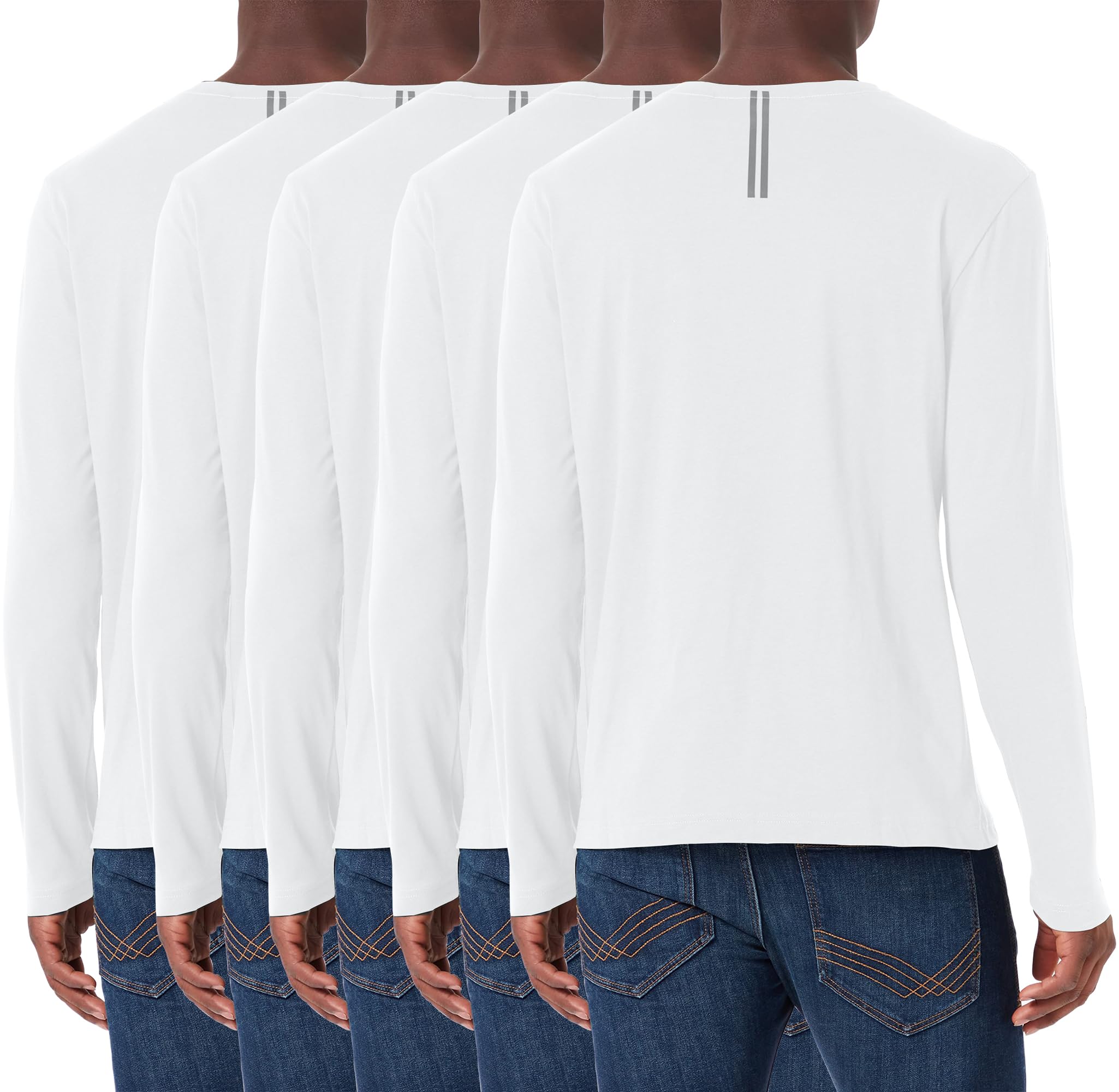 Confezione da 3 magliette a maniche lunghe da uomo, vestibilità ampia, traspiranti, a girocollo, leggere, comode, casual, primo strato di base