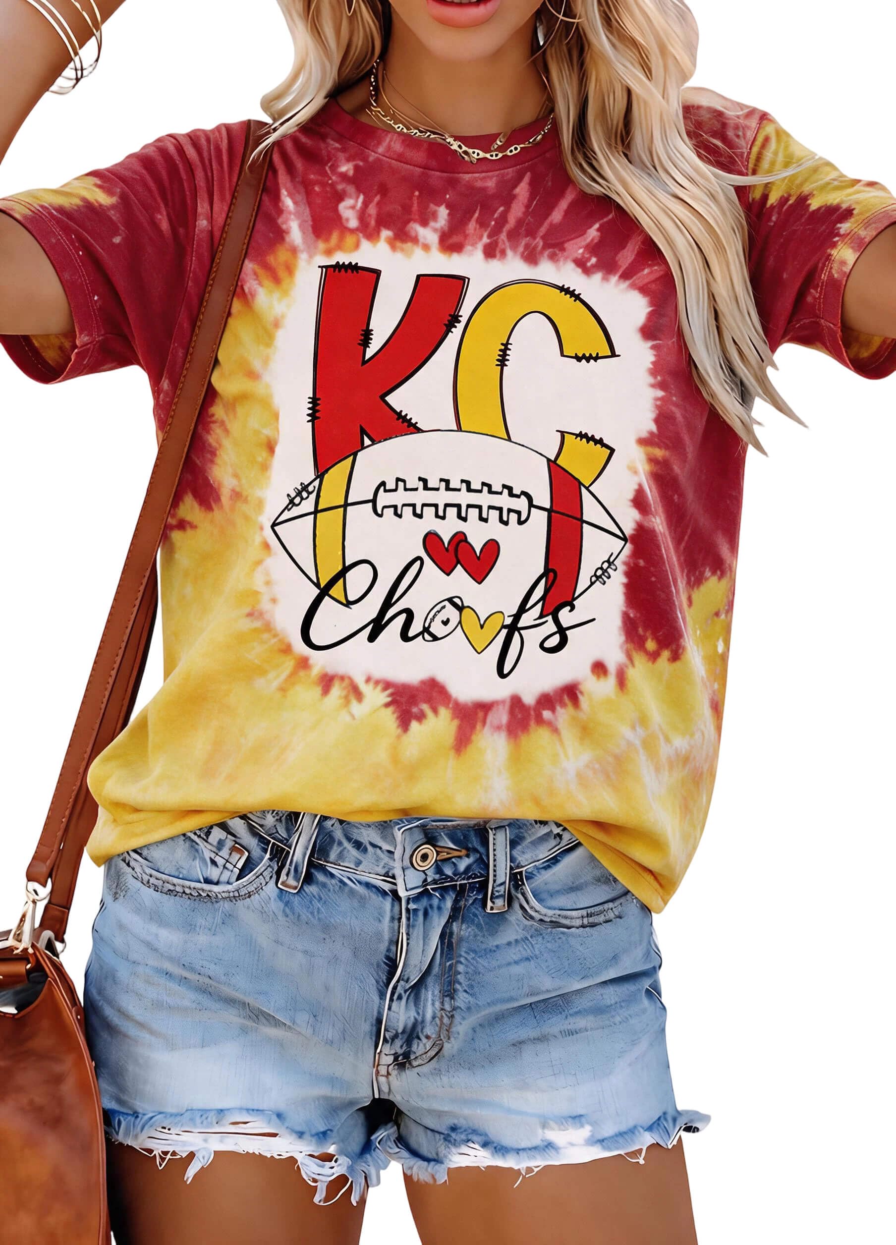 Football Shirts for Women Game Day Tee Football Team Fans Short Sleeve Tops