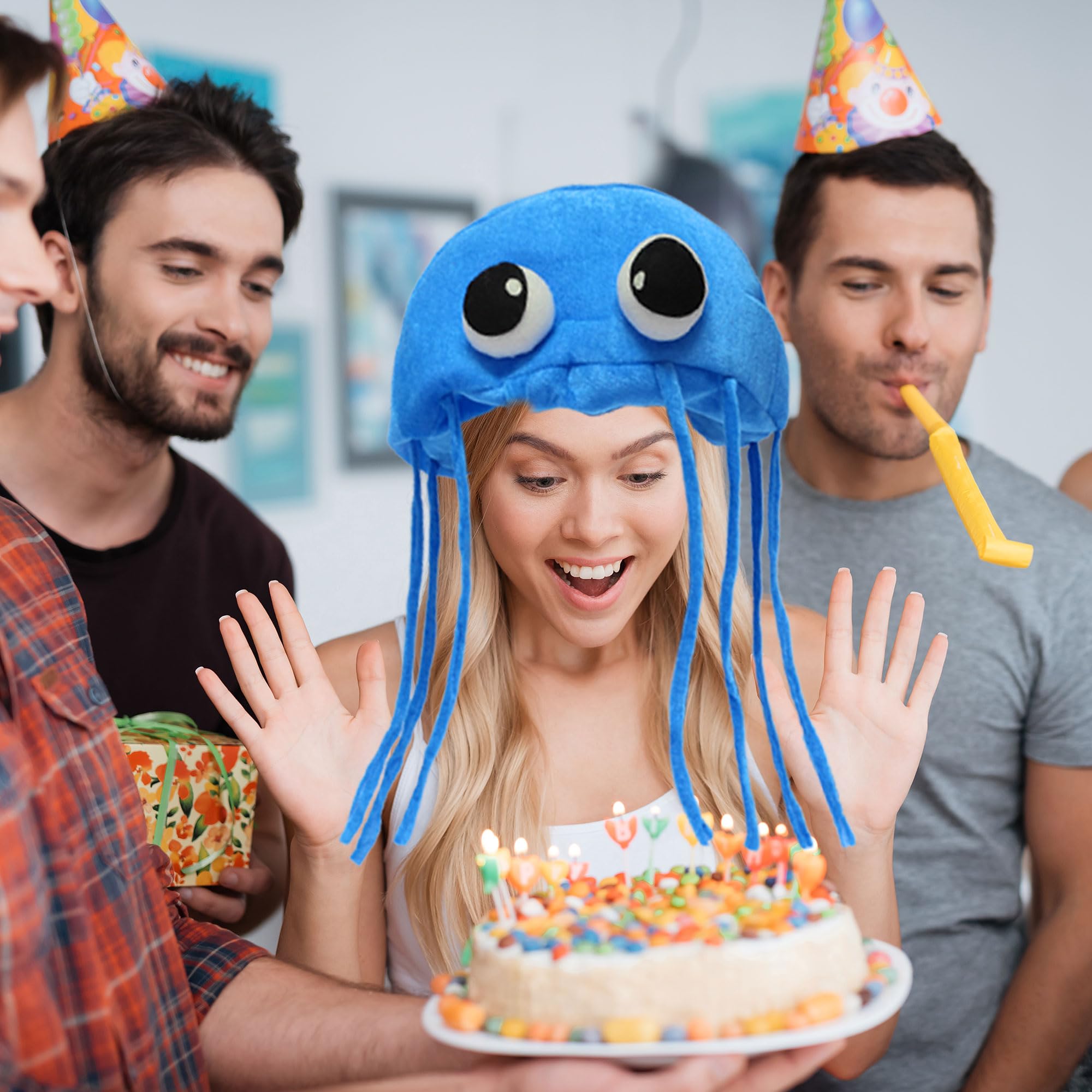 AceCool Jellyfish Costume Hat. Handmade Jellyfish Party Hat with