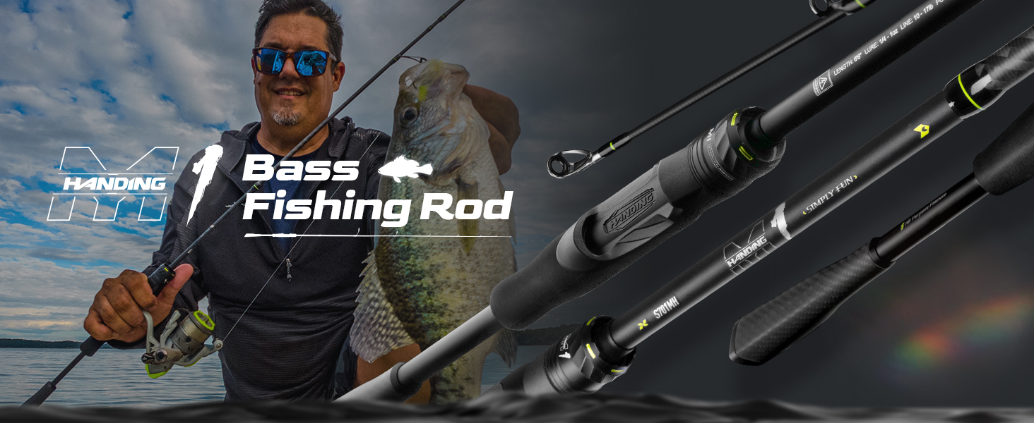 HANDING Pioneer M1 Spinning Rod 2-Piece Ultralight Fishing Rod For