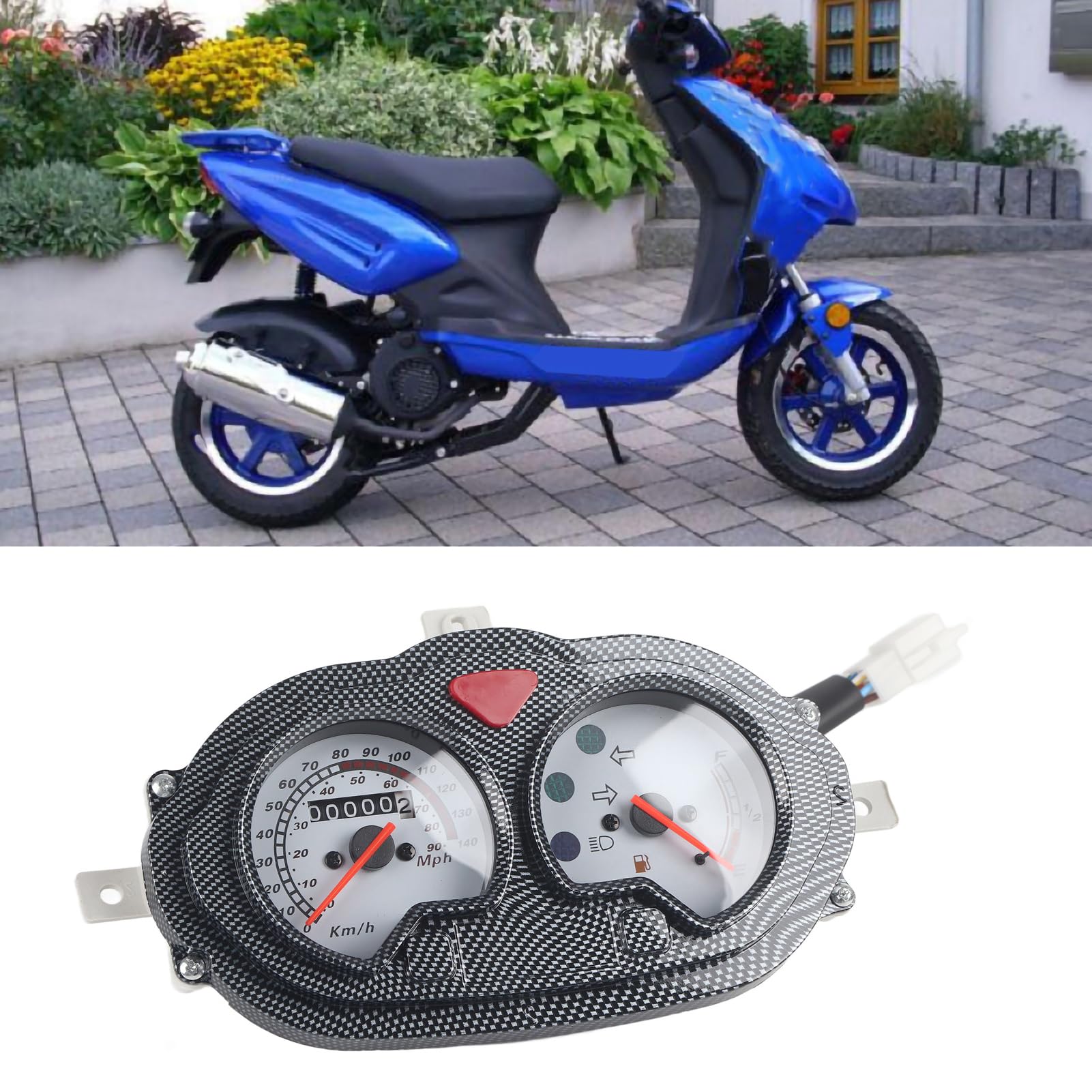 Tachimetro per Scooter Strumento per Cruscotto in Plastica Universale Stile retrò per Scooter per Motocicli