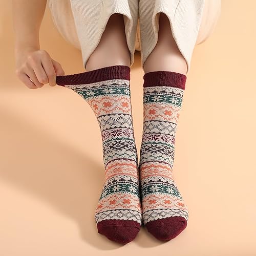Miniatura 5 de Clothirily Wool Socks for Women, Vintage Womens Wool Socks, Winter Warm Boot Sock for Women Men, Thick Winter Cozy Sock