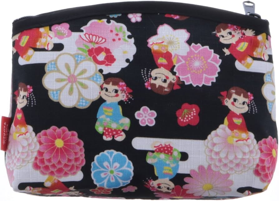 Amazon.co.jp: 前田染工 ペコちゃん×京都 底ハギポーチ 黒
