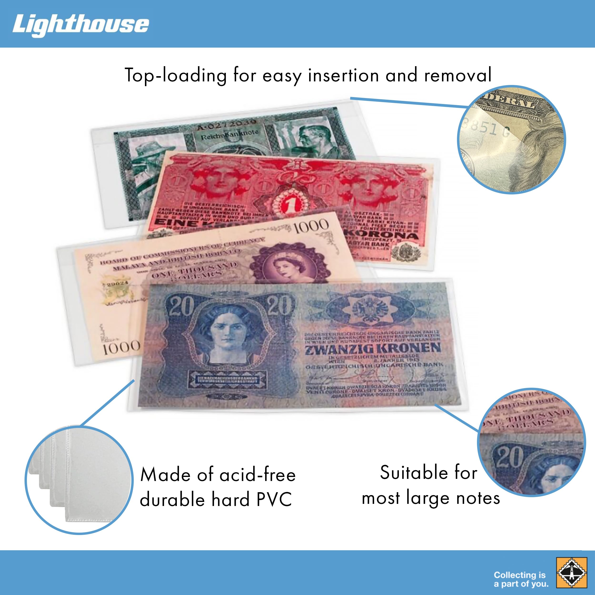 Leuchtturm1917 Lighthouse 341222 banknoty, BASIC, 204 x 123 mm