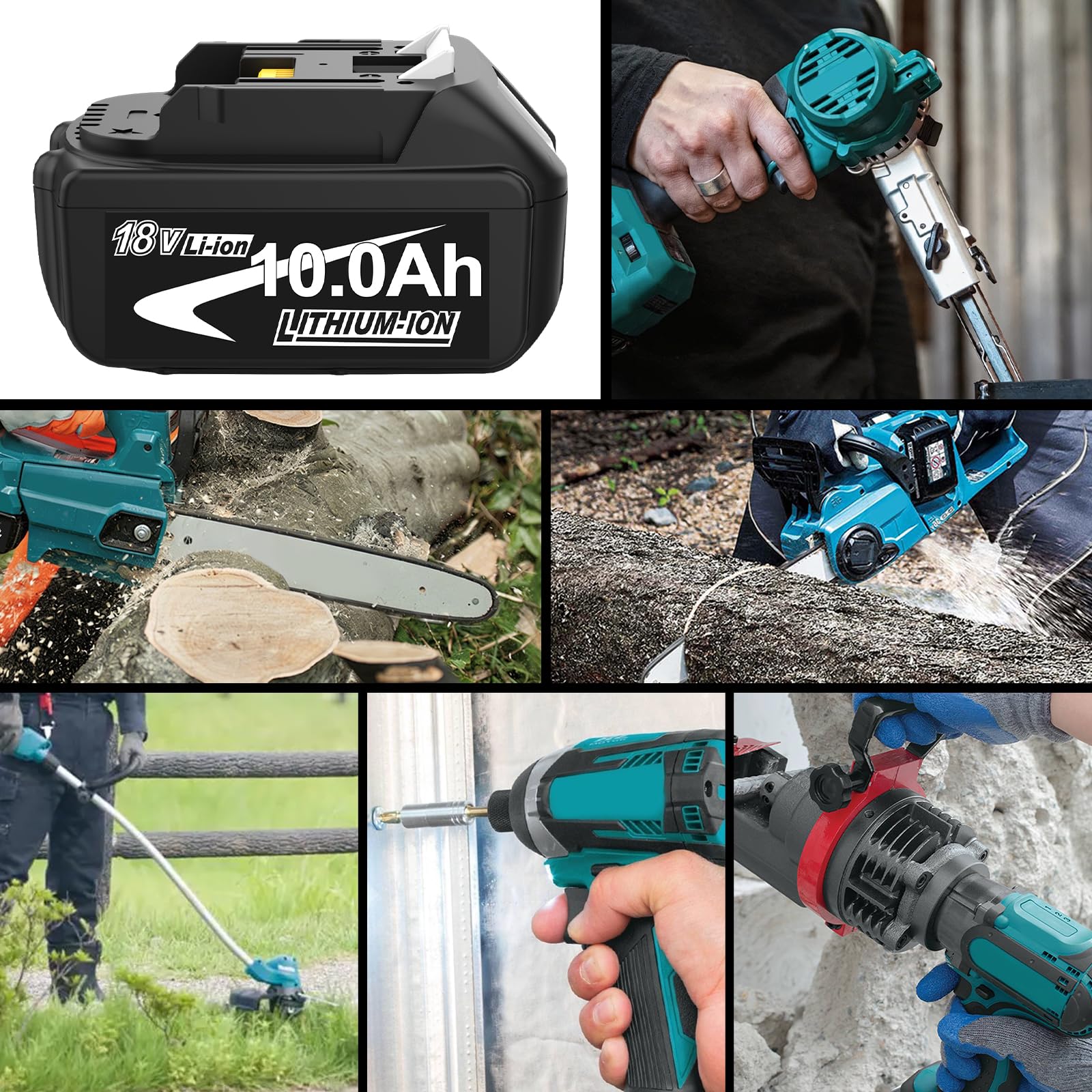 2Stück 18V 10,0Ah für Makita Akkus 18V + DC18RCT 3A Ladegerät LXT | 10.0Ah Hohe Kapazität, DC18RCT 3A Lader mit USB, Kompatibel BL1850B BL1860B BL1830B BL1840B BL1820, Für Alle LXT 18V Geräte