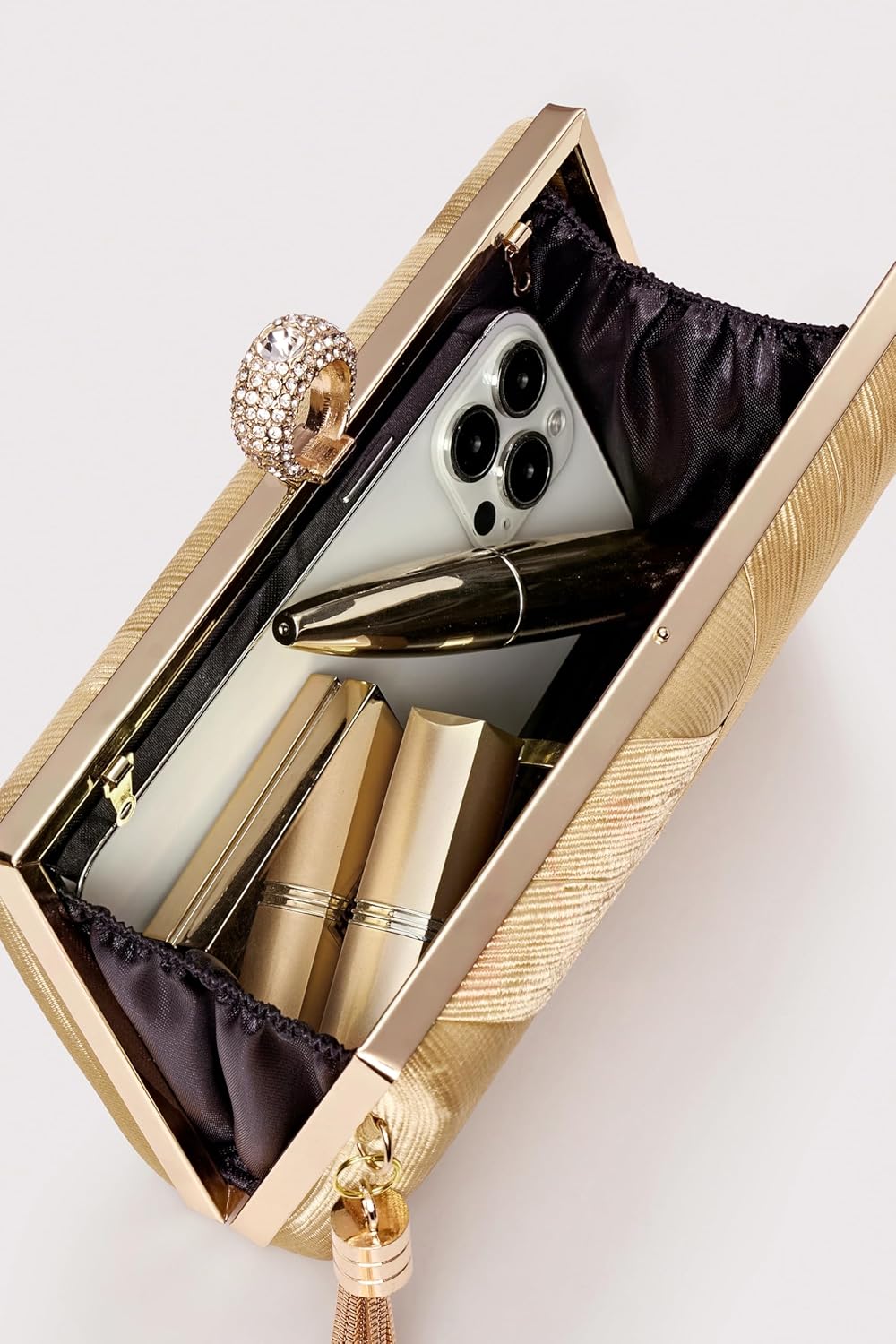 BABEYOND Clutch Purses for Women - Evening Bag Tassel Pendant Clutch for Bride Party Prom Wedding - Image 4