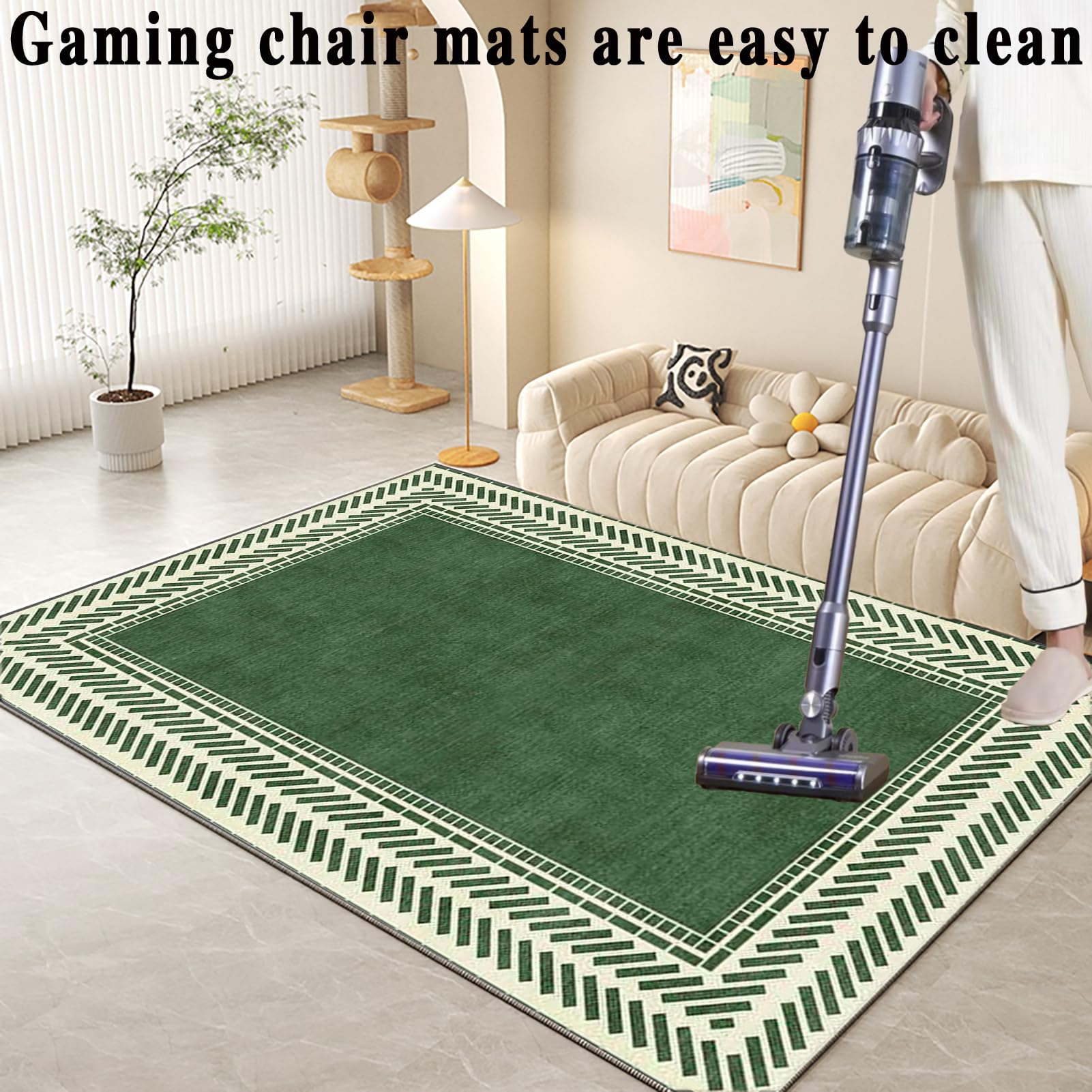 Rutschfeste Gaming-Stuhlmatte, 100 x 120 cm, Bodenschutz für Büro und Zuhause, rechteckige Matte für Stühle, Gaming-Zubehör