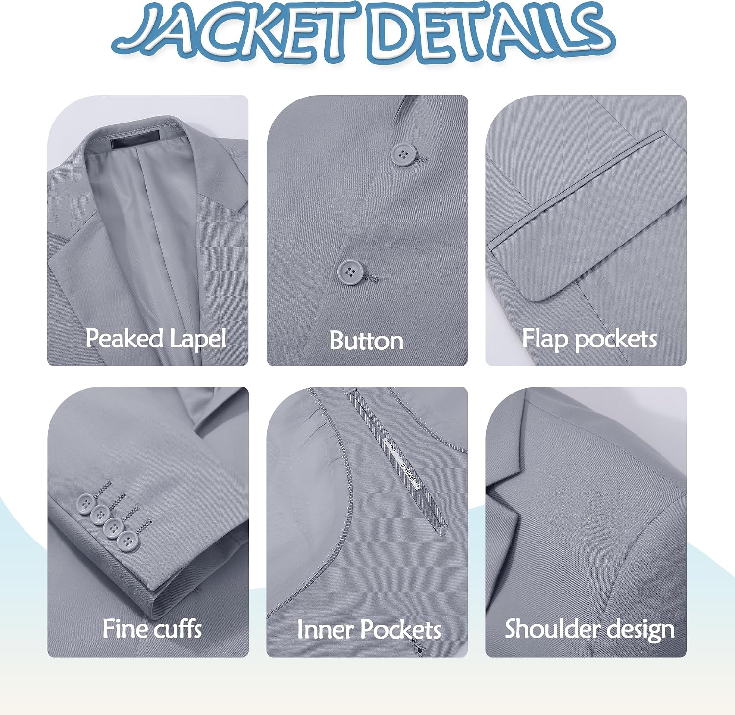 Mens Suit 5 Pieces Notch Collar Tuxedo Blazer Vest Pants Solid Shirt Tie Prom Party Event Banquet Business