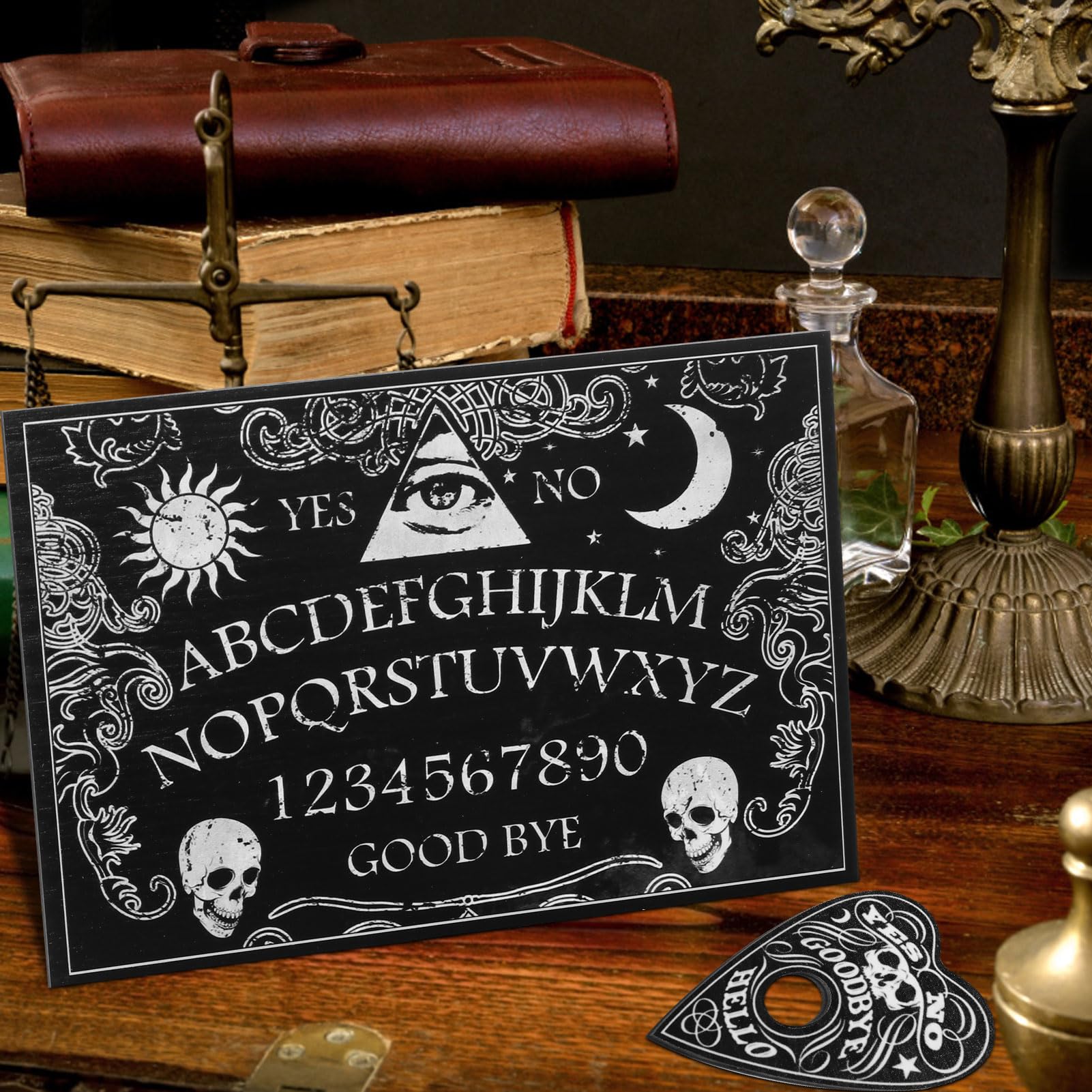 Planche Ouija : Jeu Des Esprits Avec Planchette En Bois Et étui En