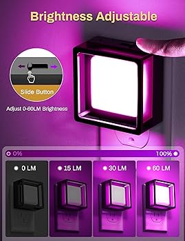 てぃんくる　Luminous Secretly DORESshop Purple Night Light [2 Pack], Night Lights Plug