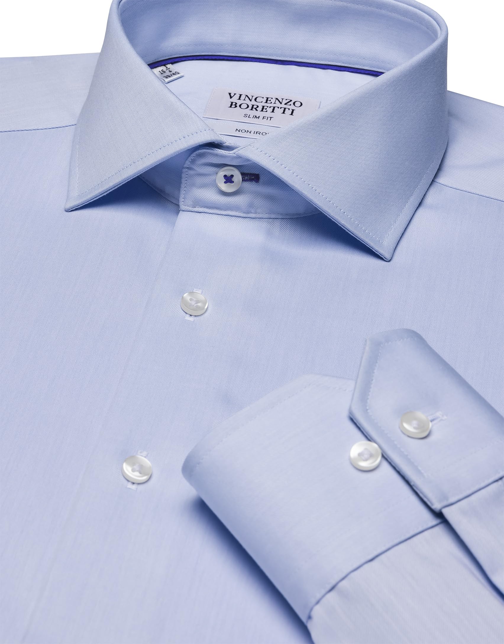 Vincenzo Boretti Chemise Slim-fit Sergé Infroissable