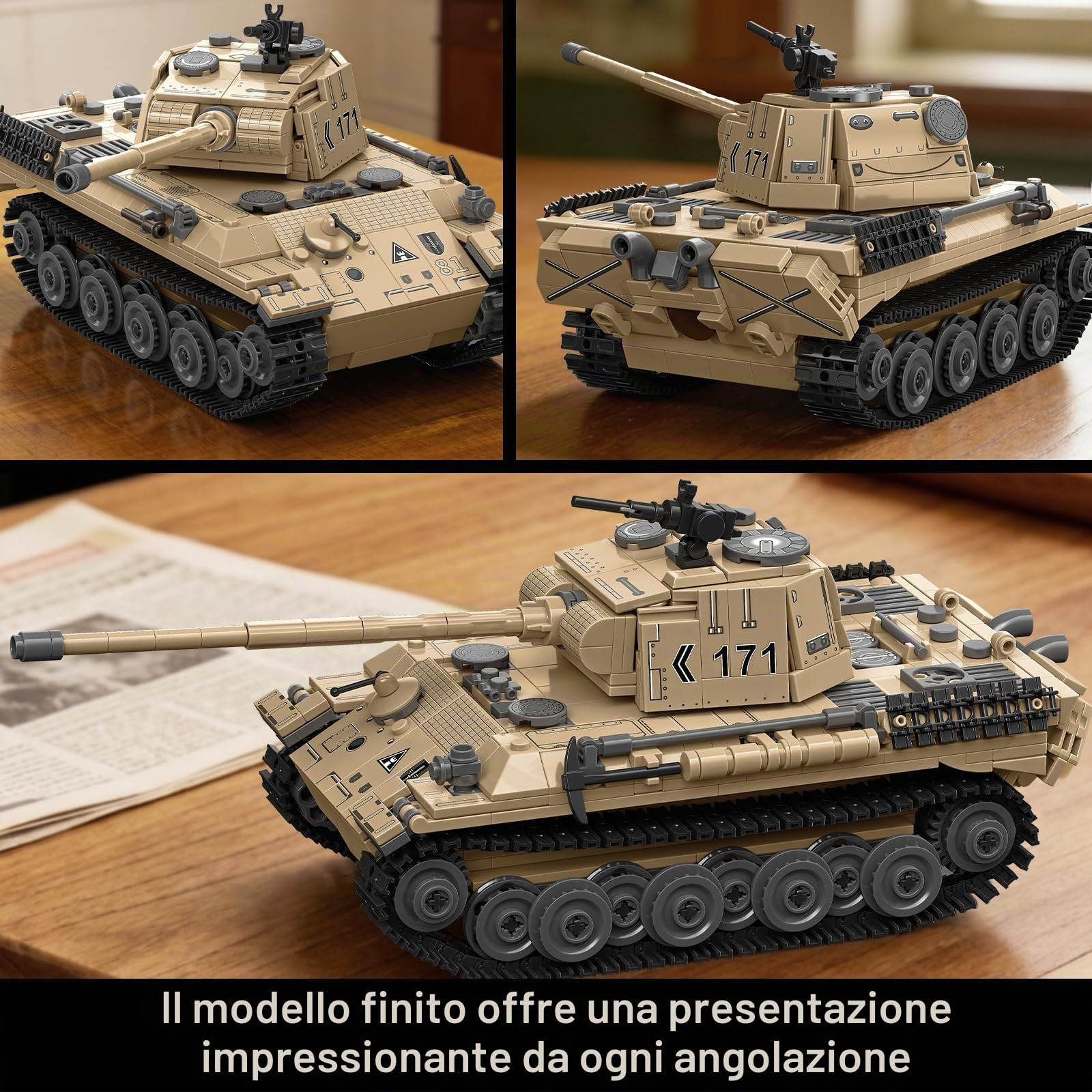 TYCOLE Leopard Serbatoio Militare Costruzioni Set 937 Pezzi WW2 Carro Armato Modello Collezione Regalo Compleanno Natale Bambini 8 Anni Bambini Bambine Adulti