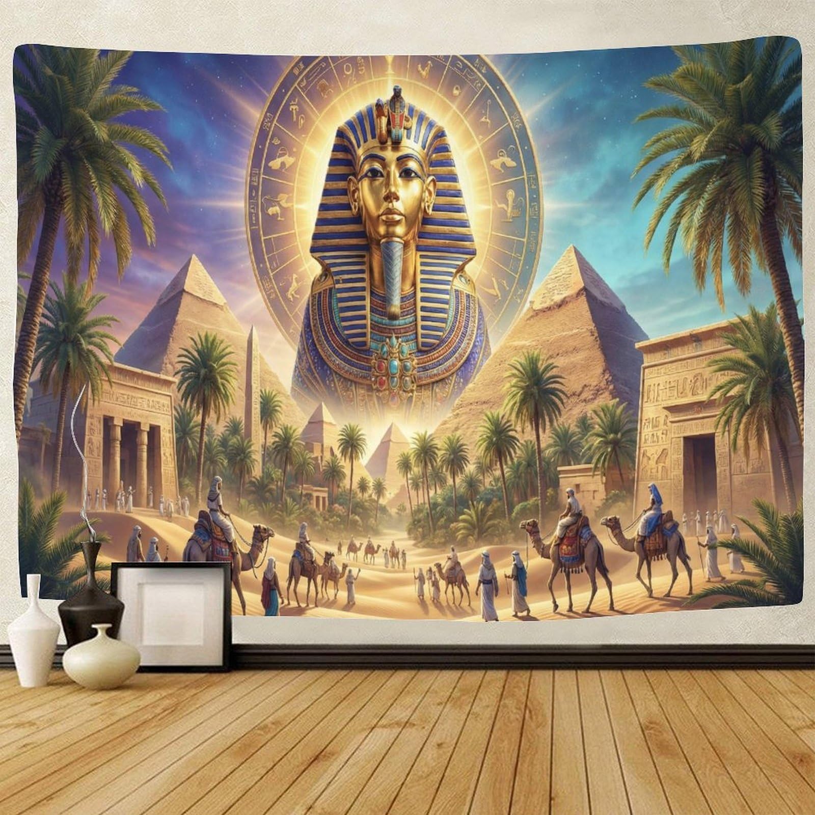 GPMNBCXZK Egyptian Pharaoh 3D Printed Wall Hanging Tapestry Home Living Room Bedroom Decor 180cmx230cm