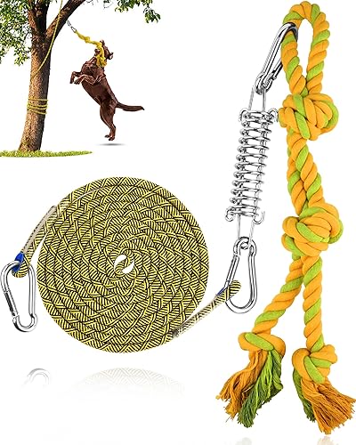 Petbobi Juguete elástico para perro, juguete de remolcador de árbol para Pitbull interactivo y ejercicio, juguete de tira y afloja con cuerda