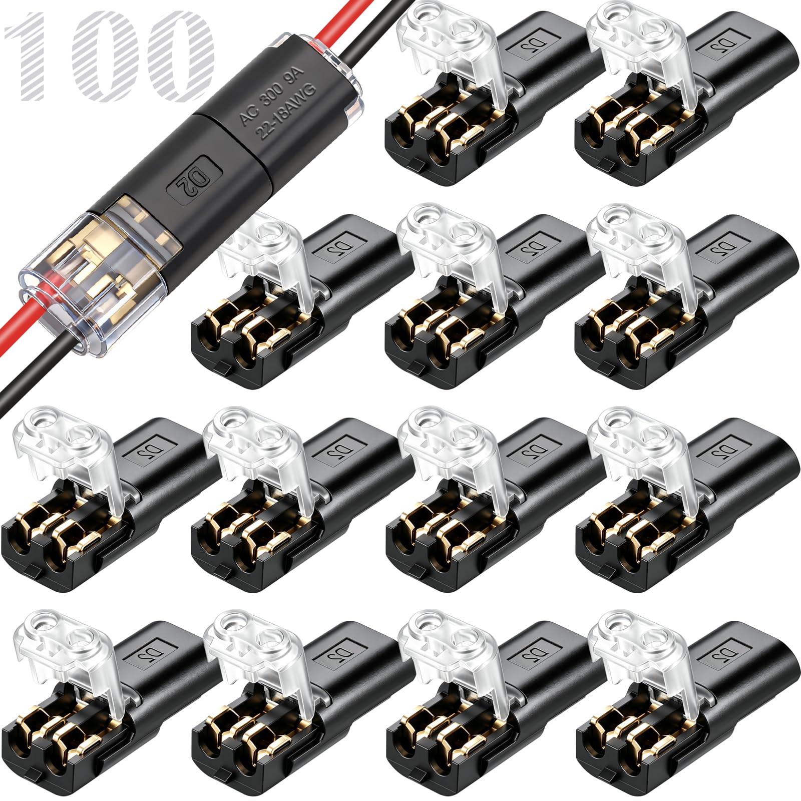 Photo 1 of Seamaka D2 Quick Connect Wire Connectors - 100Pcs, 18-22AWG
