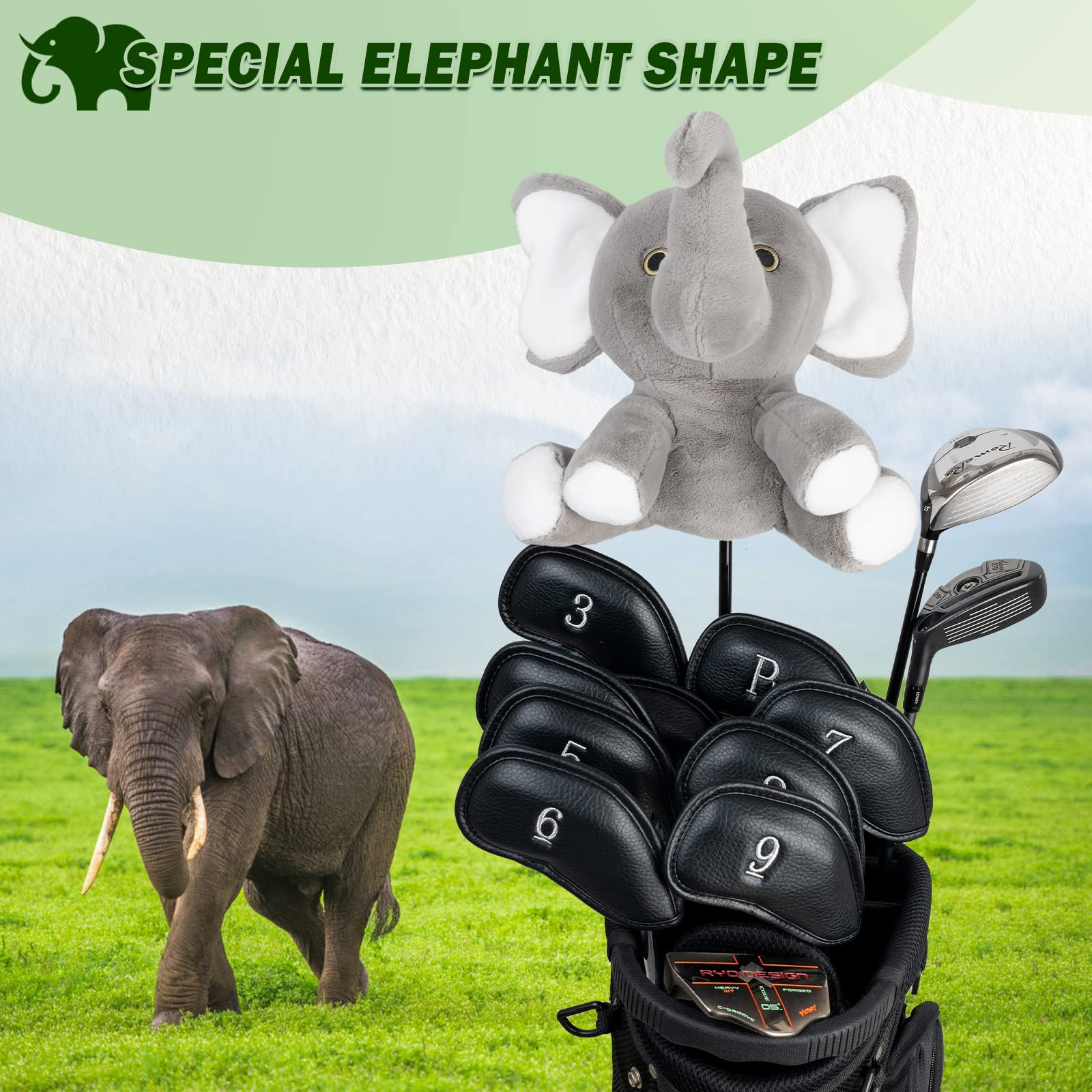 Golf Club Driver Headcovers Grey, 460cc Great Gift Idea for Men Women Who Love Golf Also for Kids