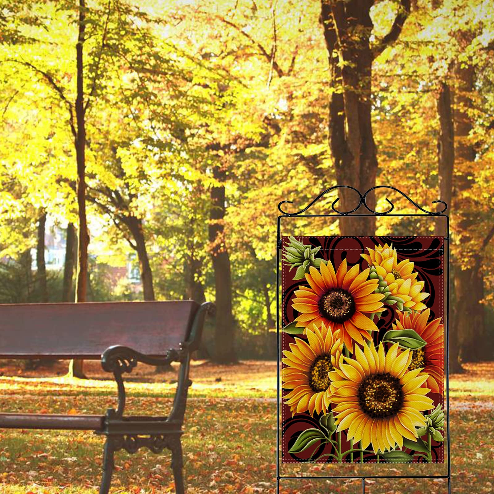 Sonnenblumen Gartenflagge – Doppelseitig, 30,5x45,7cm, Wetterfest, Für Sommer & Herbst Deko