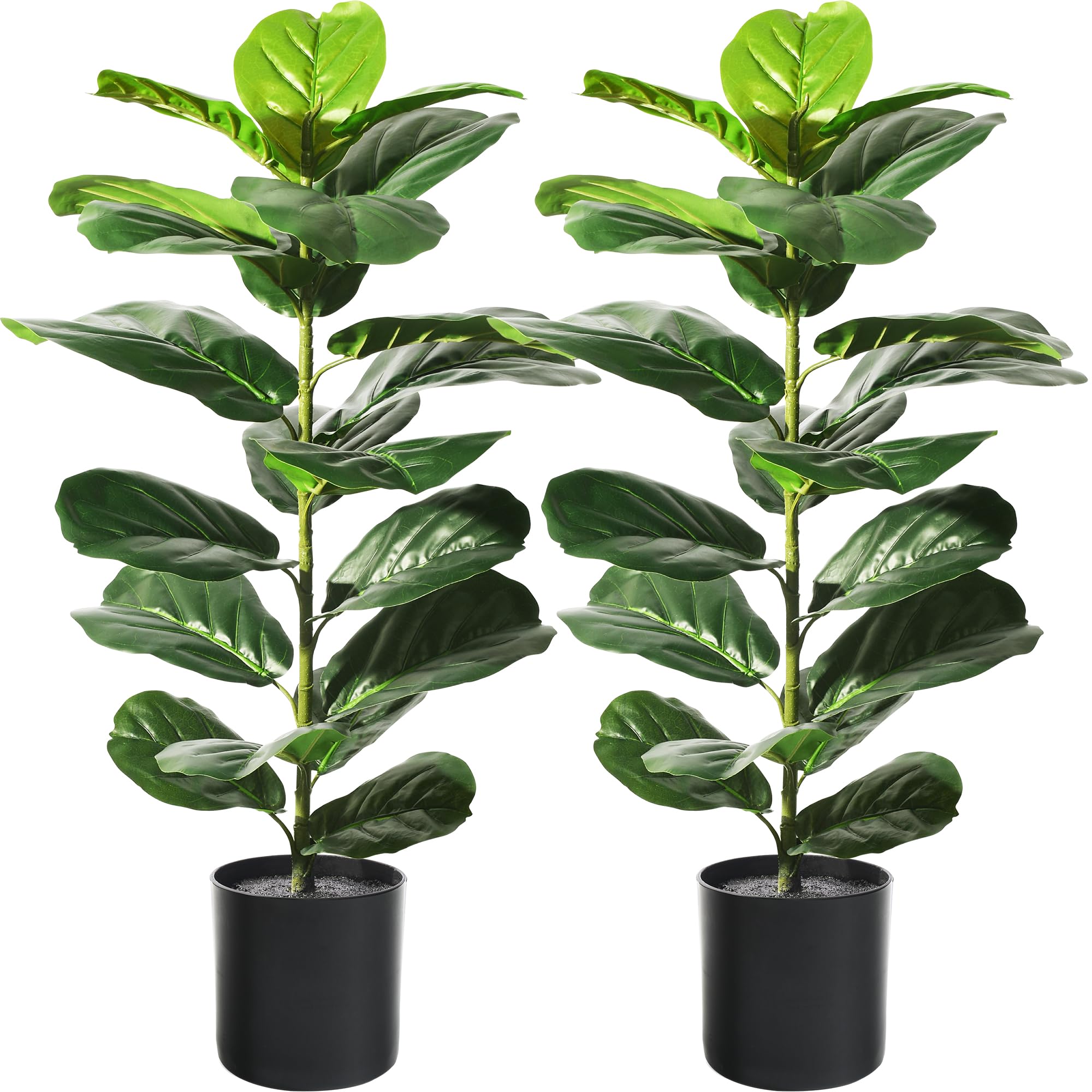 Suntee 2 Pack Artificial Fiddle Leaf Fig Tree, 30