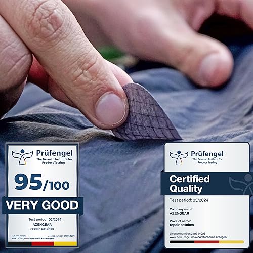 Vista 155 de aZengear Parches de reparación, impermeables, autoadhesivos, resistentes al desgarro al frío y al calor, de nailon y poliéster, para reparar Negro