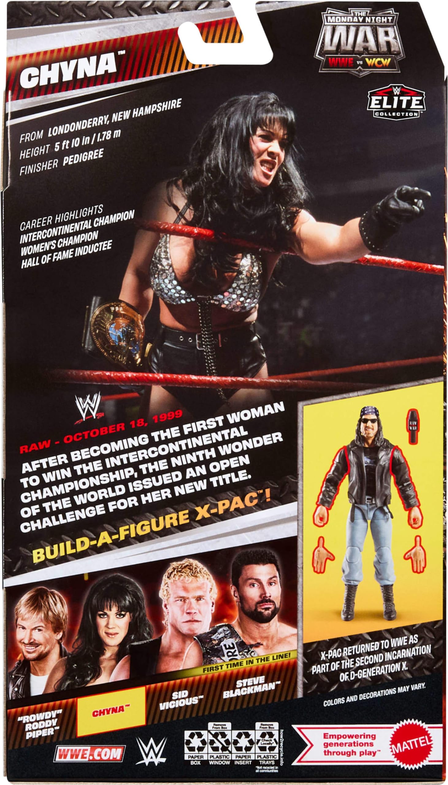 WWE Chyna z pasem Intercontinental w kolekcji Mattel Elite Monday Night War Series 10 figurka kolekcjonerska z możliwością gry