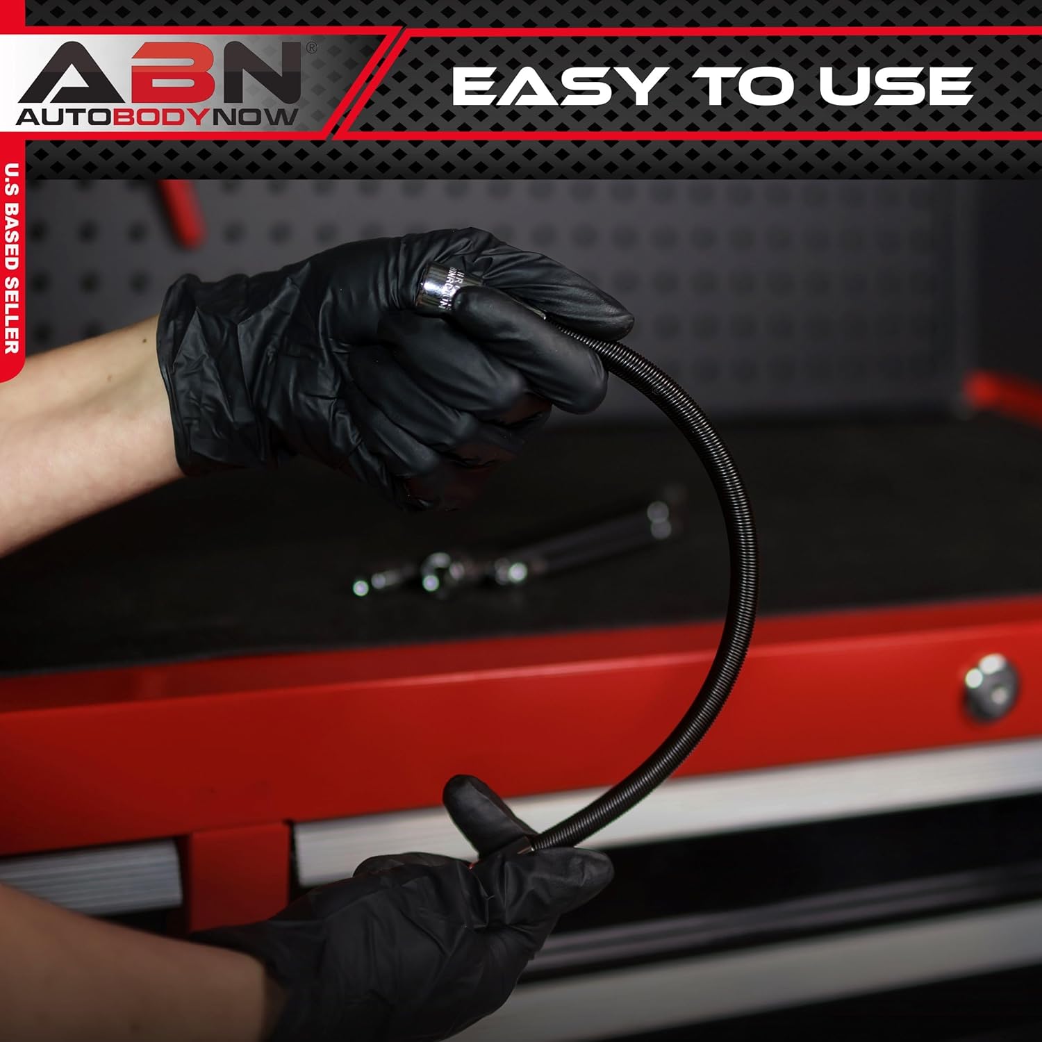 ABN Flexible Socket Extension Cables - 4pc Flex Socket Extension Bar Set 1/4in and 3/8in Drive Light Impact Extender