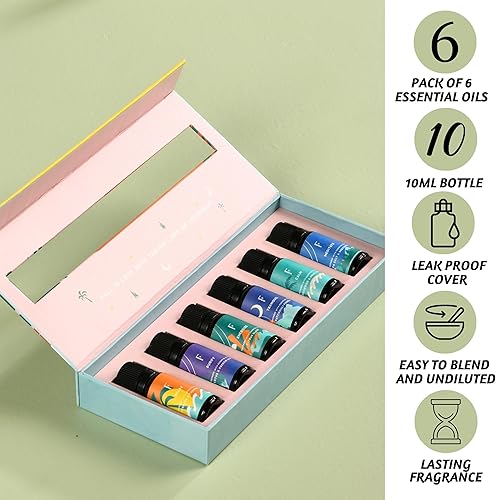 Miniatura 2 de Folkulture Aceites esenciales para aceite difusor, aceites esenciales, juego de 6 aceites de fragancia, aceites difusores de aromas para el hogar,