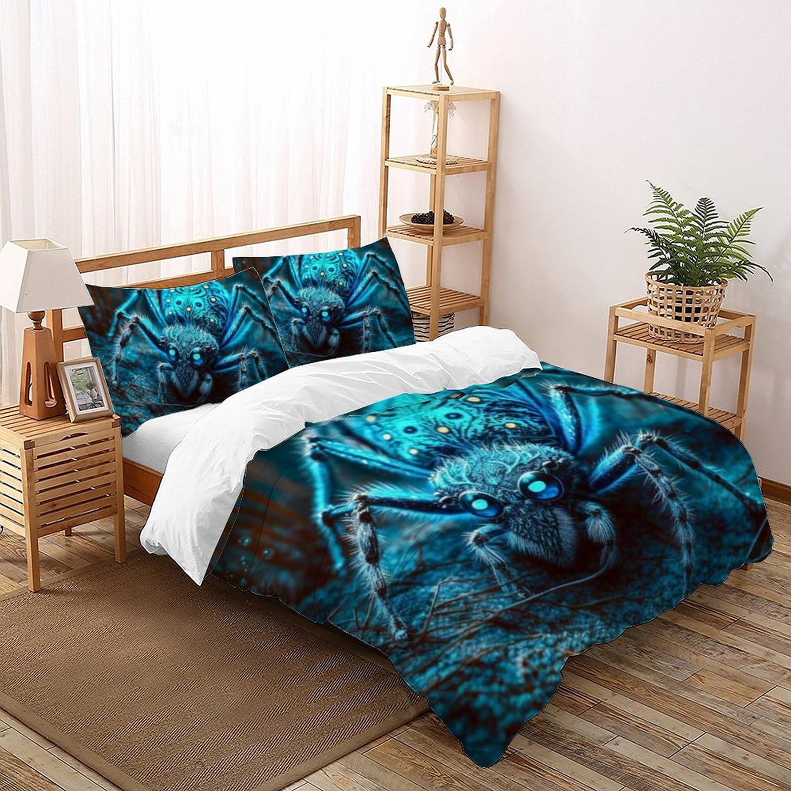Araignée en peluche parure lit animaux land housse couette super king microfibre filles