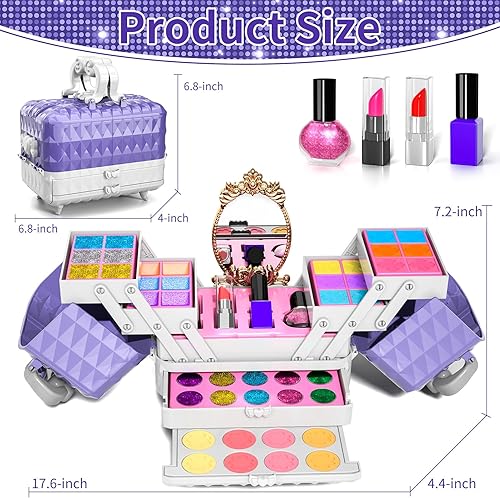 Miniatura 3 de Juego de maquillaje para niños de 5 a 8 años, kit de maquillaje para niñas para niños pequeños, juego de maquillaje lavable, juego de maquillaje,
