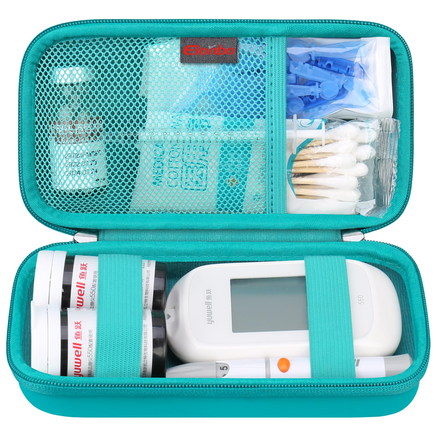 Elonbo Diabetic Supplies Travel Case for Glucose Meter Diabetes Testing Kit
