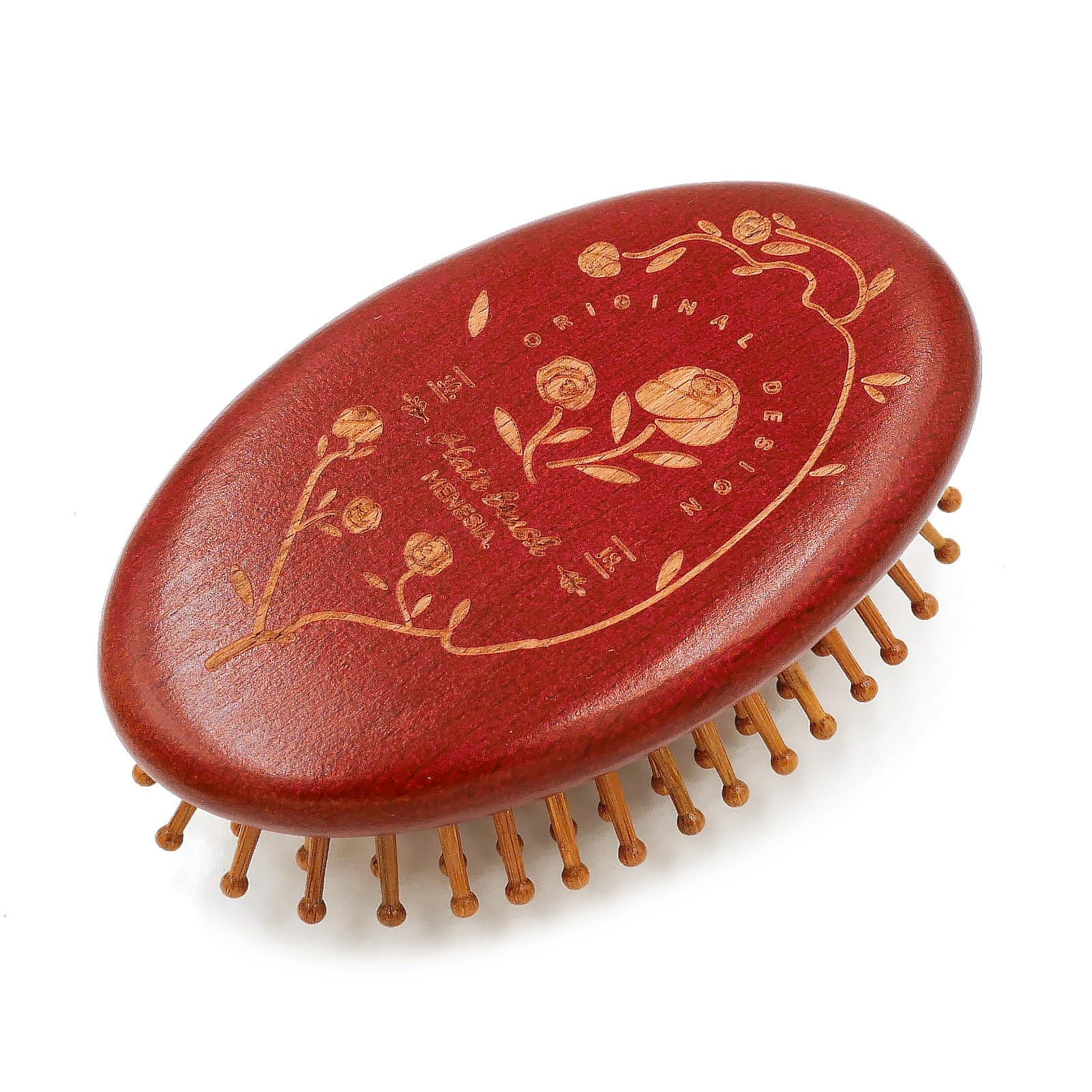 Natural Bamboo Brush for Hair Growth Bamboo Scalp Massager Detangling Brush for Women Wood Hair Massager Travel Size