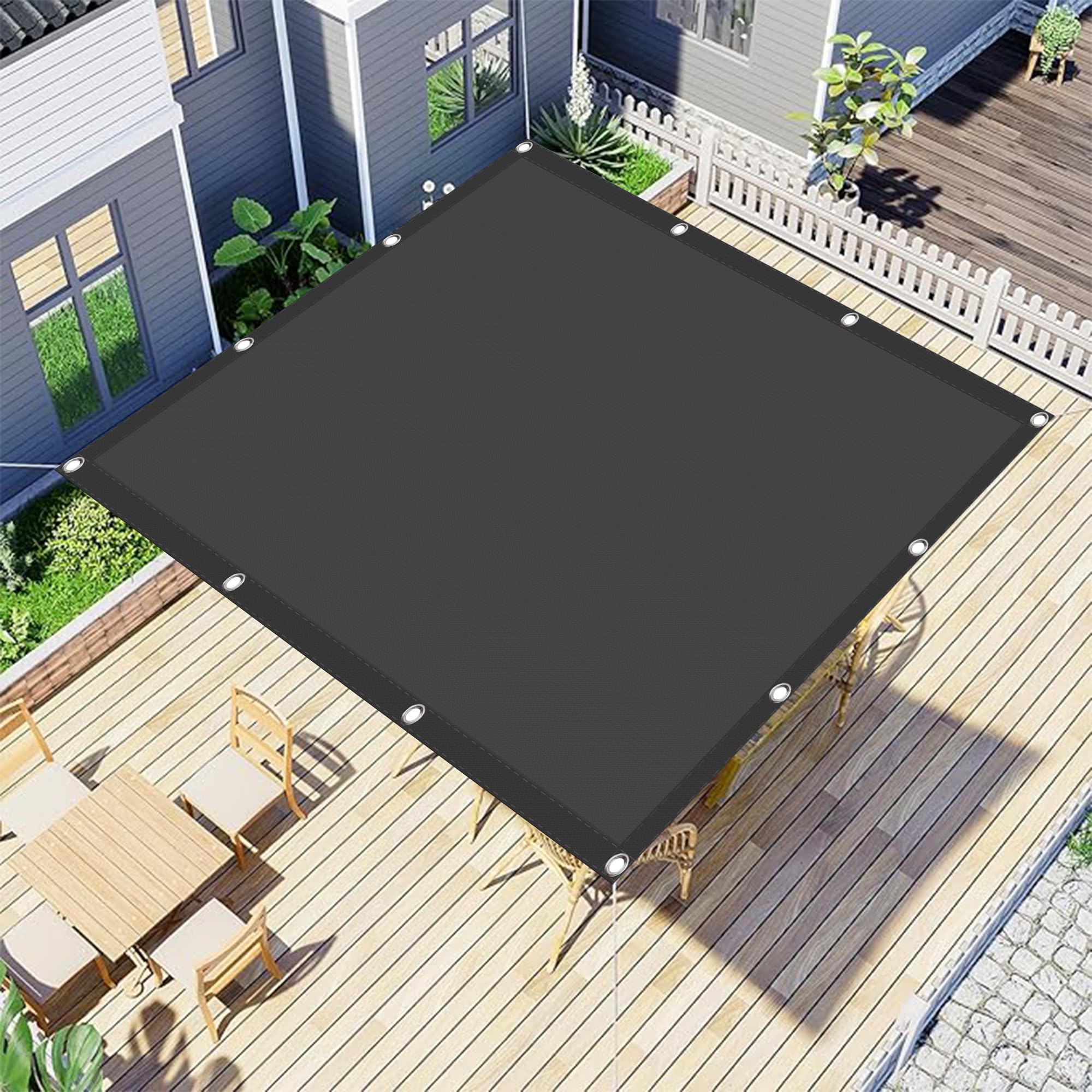 Voiles ombrages rectangulaire 1.2x1.9 m gris foncé pour balcon