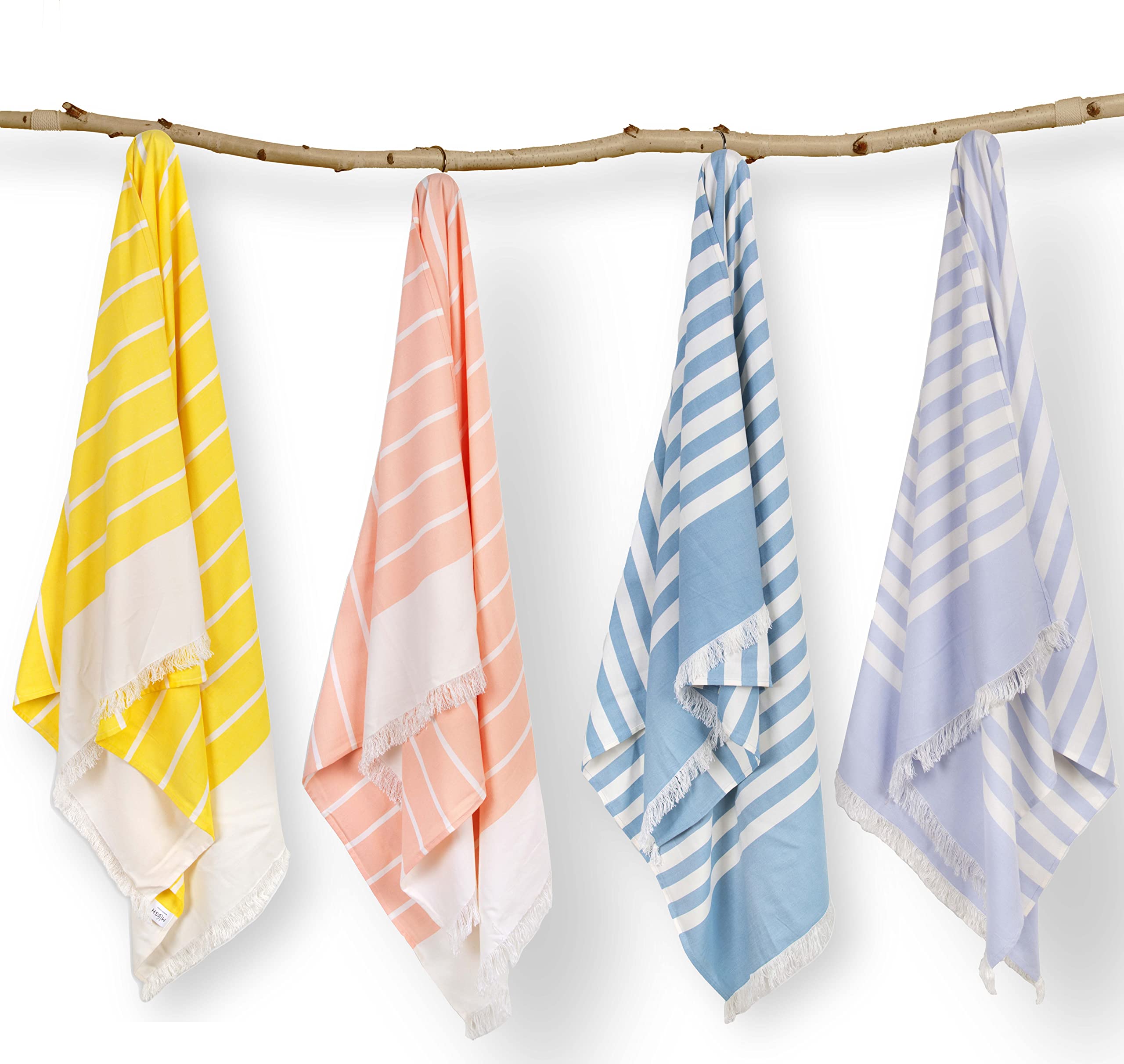 MUSH100% Rayon from Bamboo Light Weight Turkish Style Towels: Ultra Soft, Super Absorbent, Bath Towel for Home & Travel (Large, Yellow, Peach, Ice, Muted Blue)