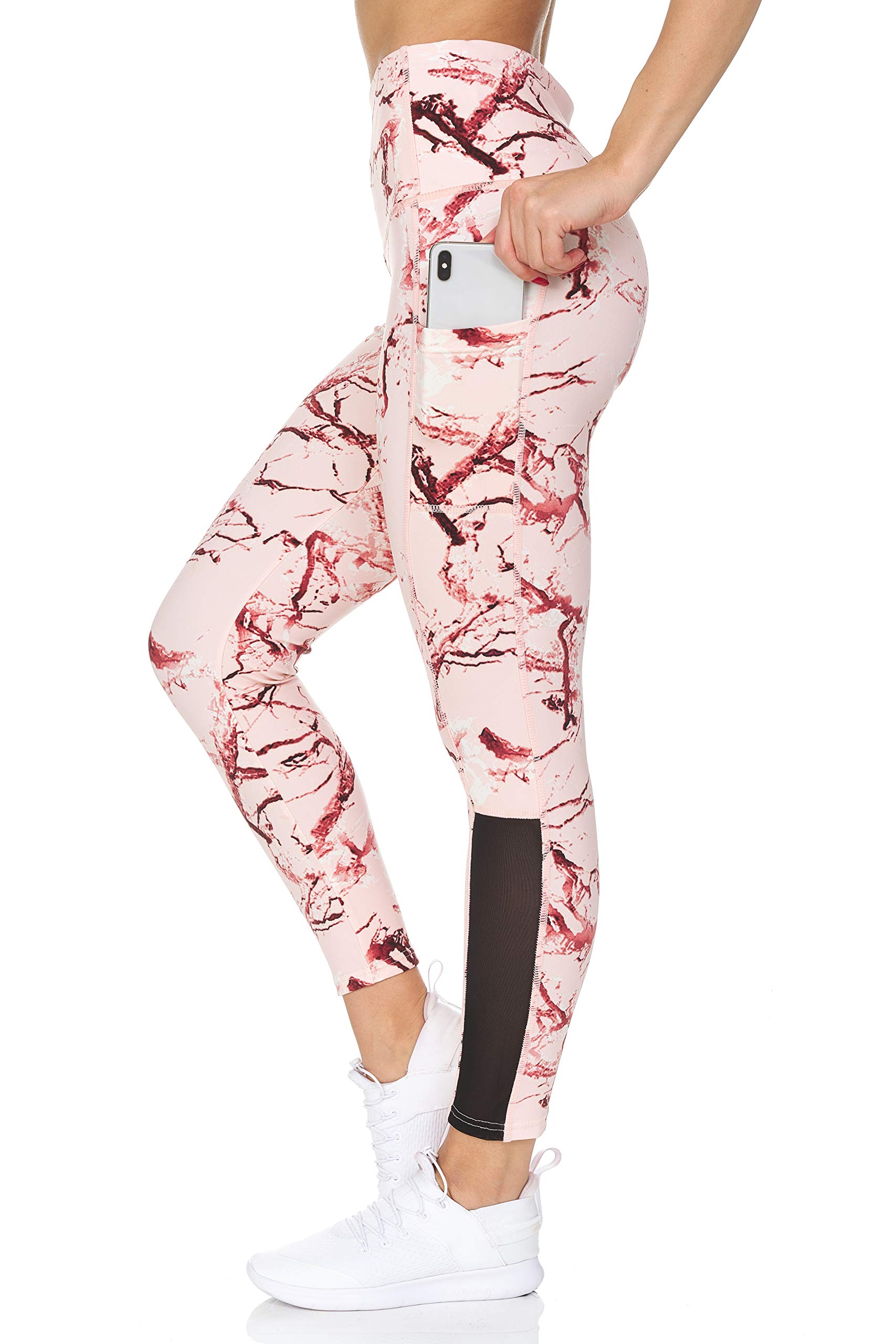 7/8 Workout Leggings for Women with Mesh Pockets, Colorful Compression Leggings