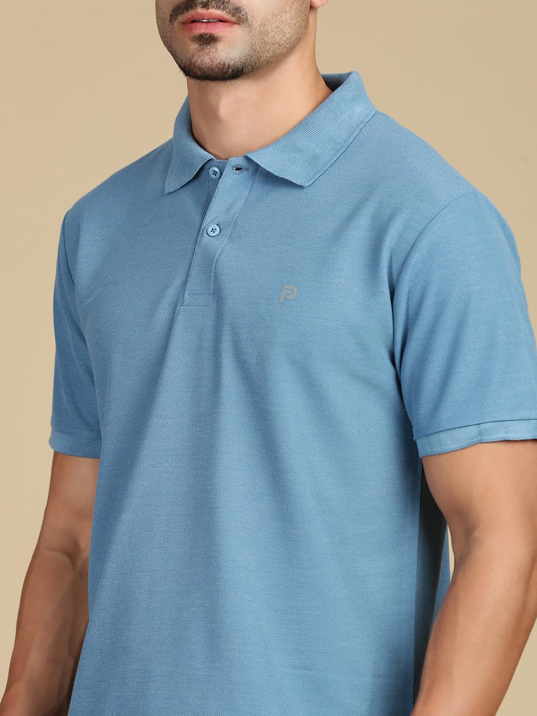 LUX PARKER Men's Solid Regular Fit T-Shirt 1101_2PC_Airforce Athletic Blue - Image 7 thumbnail