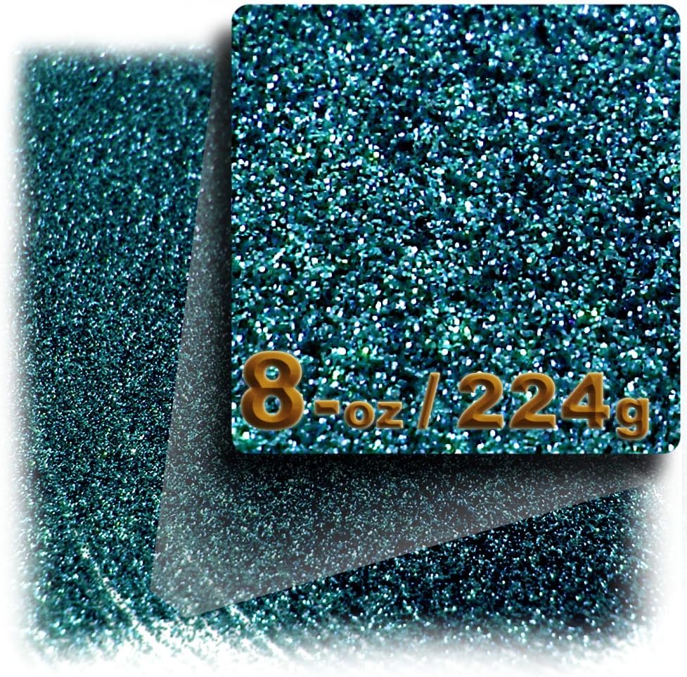 The Crafts Outlet Glitter Powder, 8-OZ/224-g, Fine 0.008in, Jade Blue