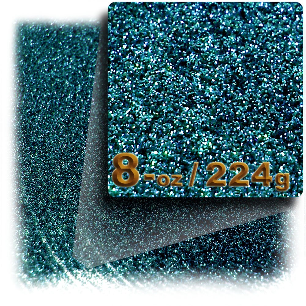 The Crafts Outlet Glitter Powder, 8-OZ/224-g, Fine 0.008in, Turquoise