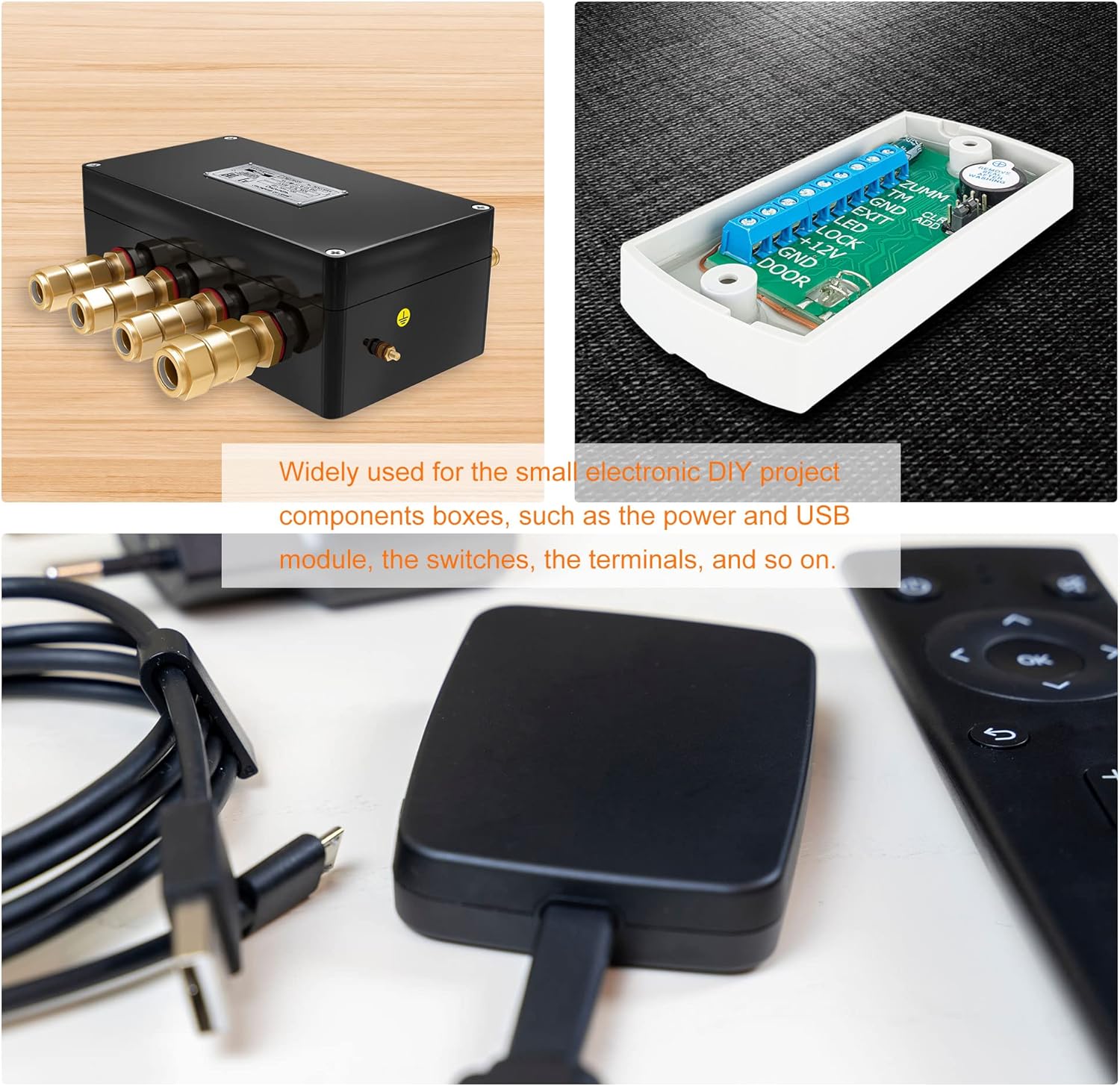 MECCANIXITY Waterproof Junction Box 125x80x32mm ABS for Electrical Project Black